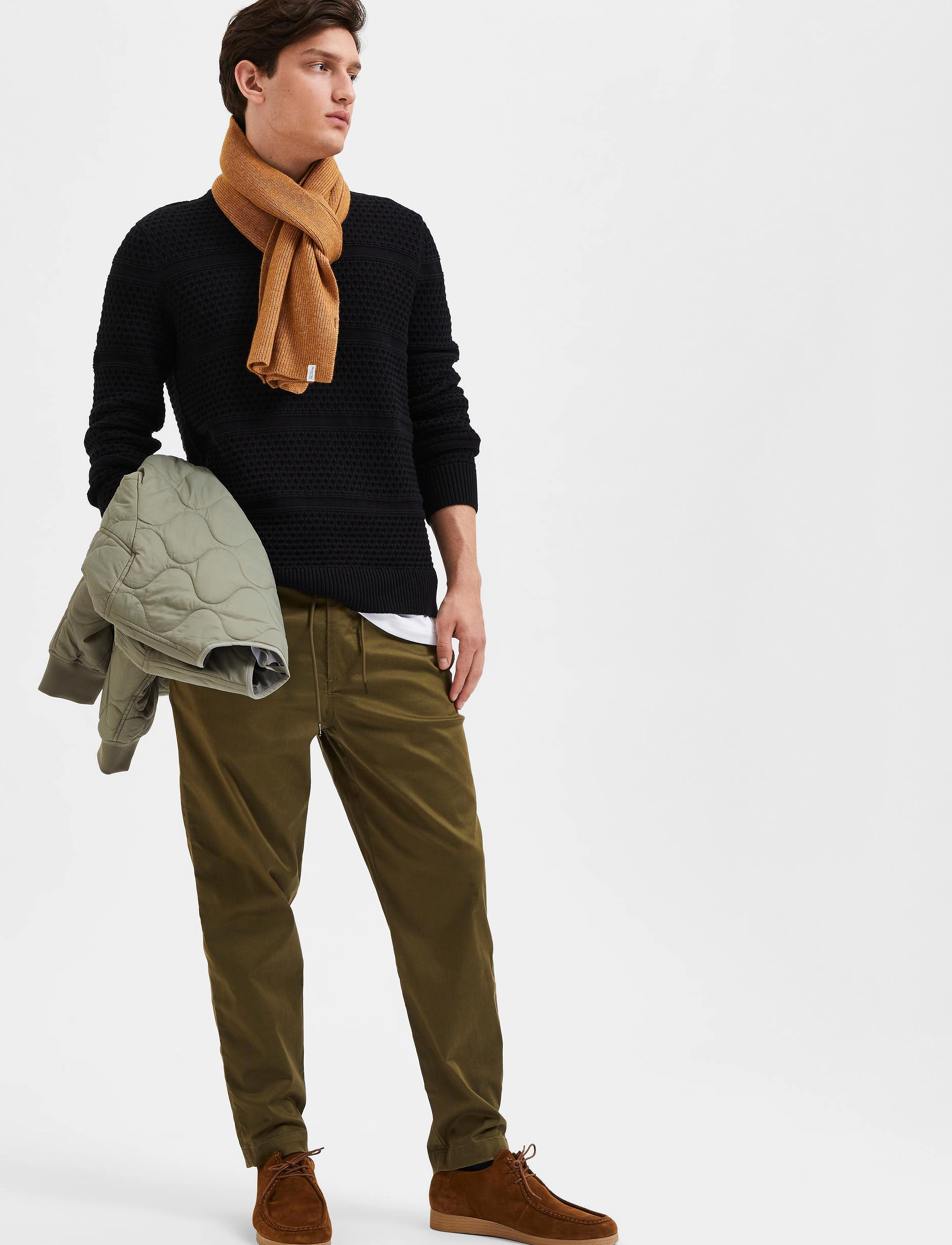 Selected Homme - SLH SLIM-TAPERED OROS PANT W - burnt olive - 4