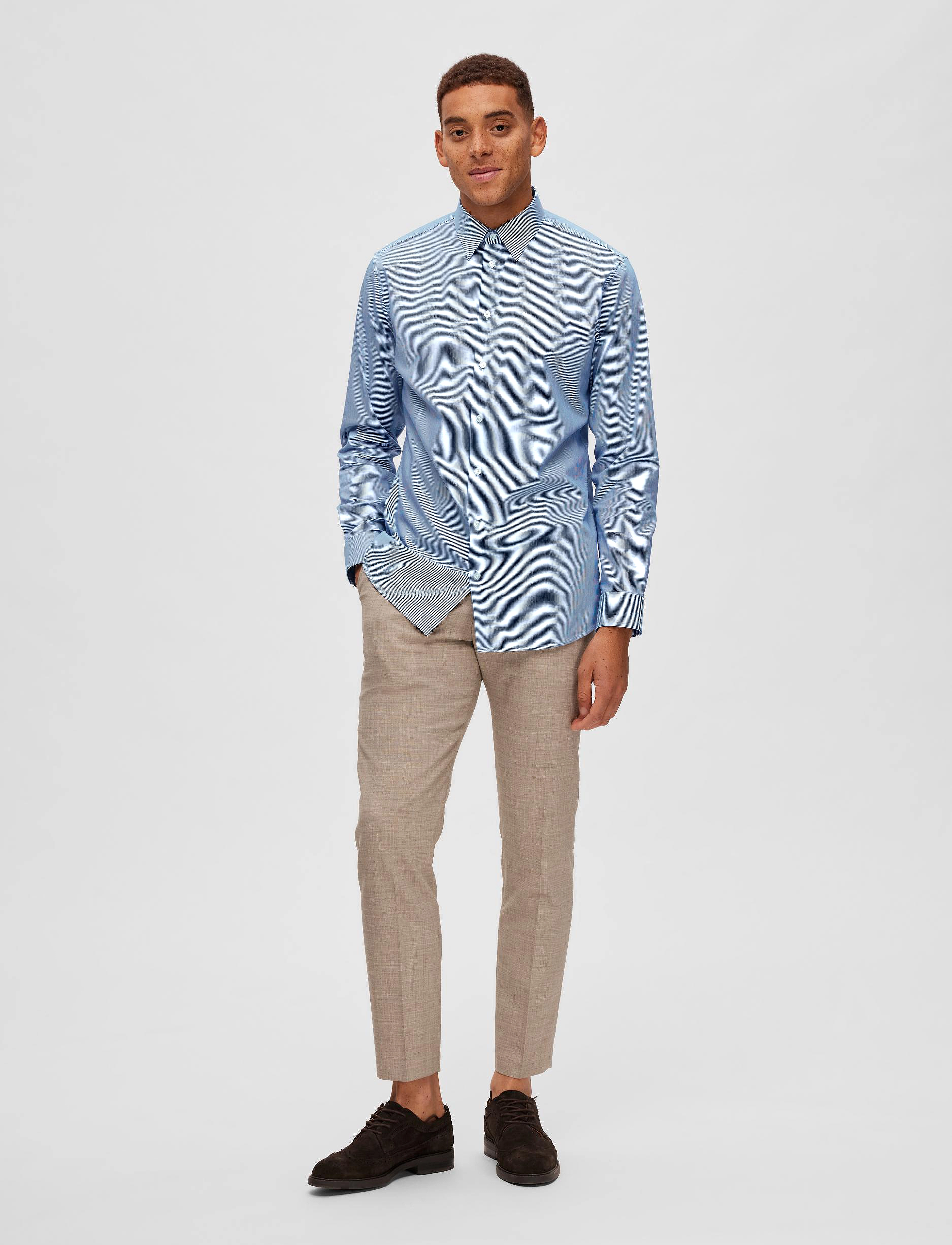 Selected Homme - SLHSLIMNATHAN-STRIPE SHIRT LS NOOS - deep ultramarine - 4