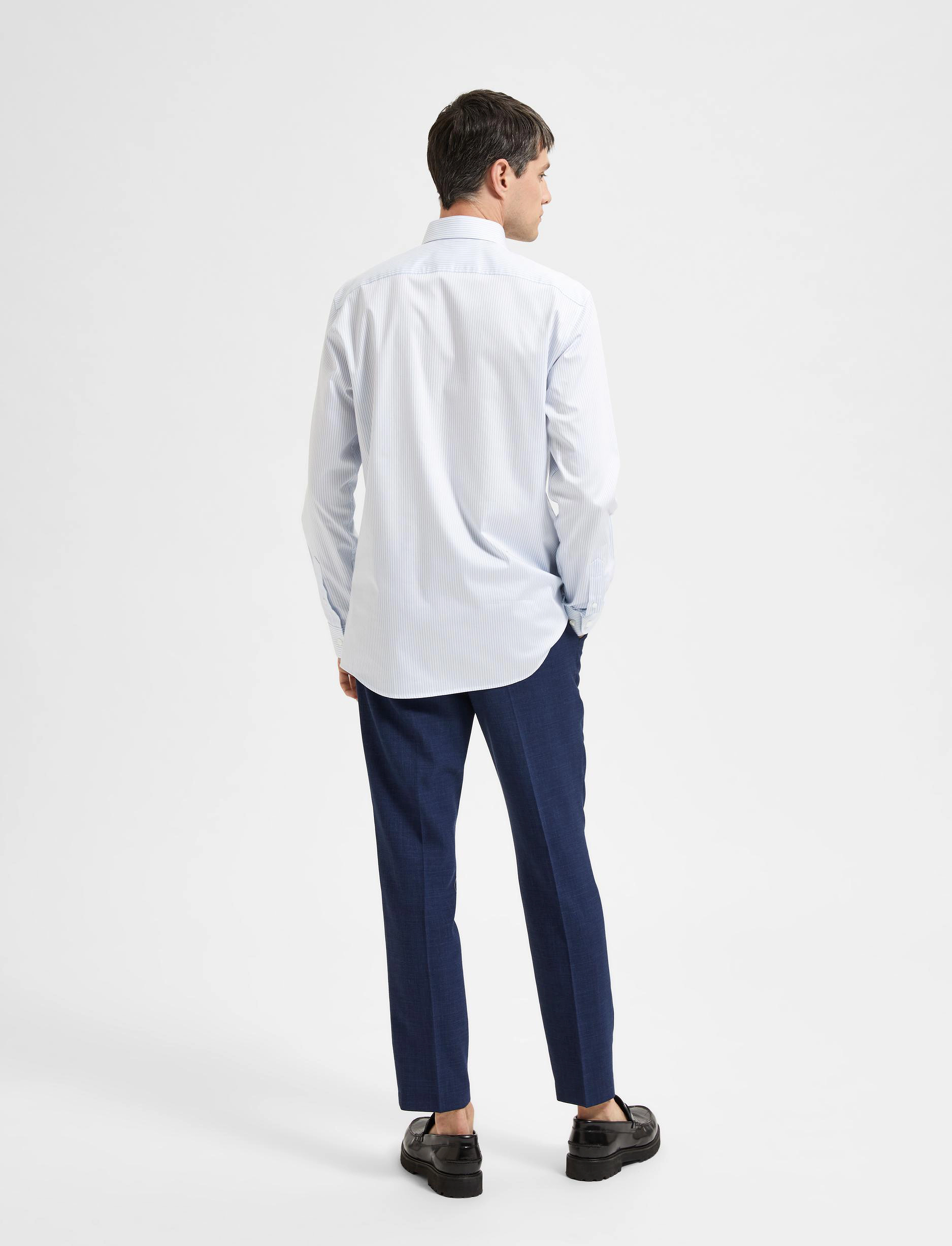 Selected Homme - SLHSLIMNATHAN-STRIPE SHIRT LS NOOS - skyway - 3