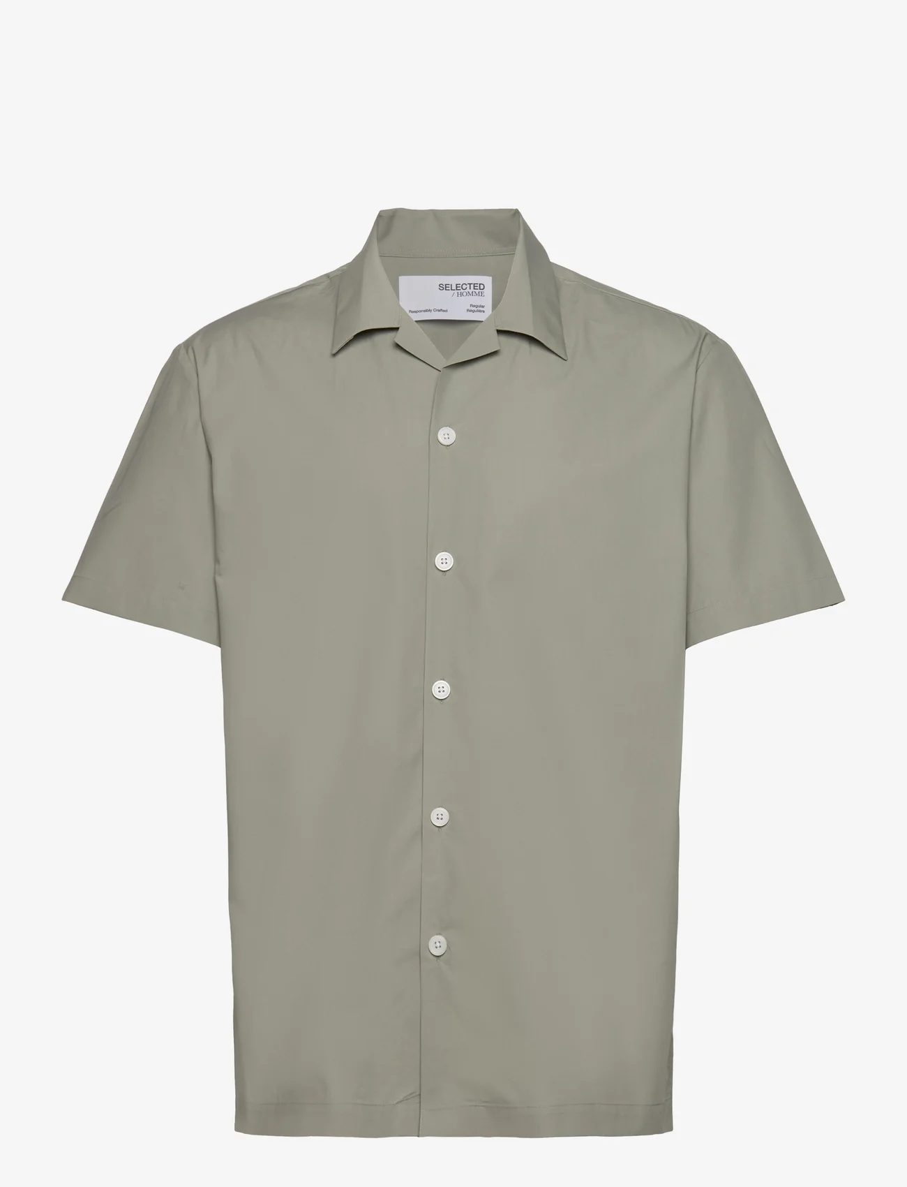 Selected Homme - SLHREGMEO SHIRT SS  W - seagrass - 0