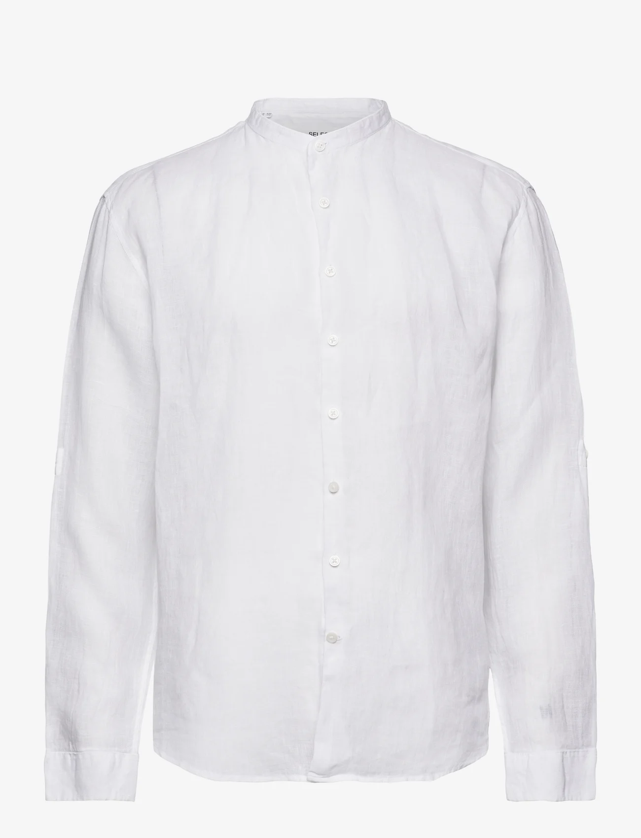 Selected Homme - SLHREGKYLIAN-LINEN SHIRT LS BAND - linen shirts - bright white - 0