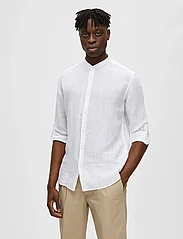 Selected Homme - SLHREGKYLIAN-LINEN SHIRT LS BAND - linen shirts - bright white - 2