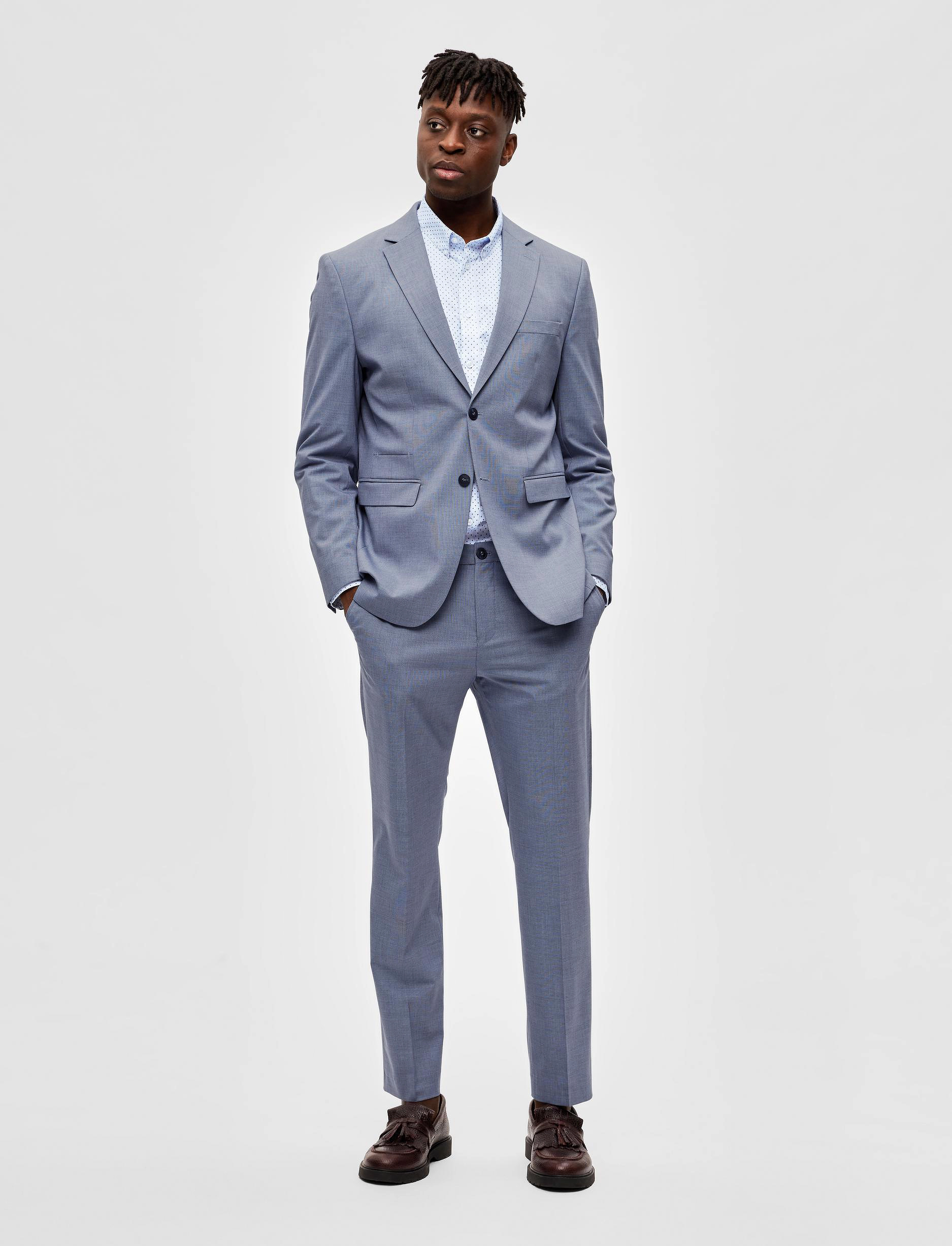 Selected Homme - SLHSLIM-TIMELIAM LT BLU STRUC BLZ FLEX B - light blue - 4