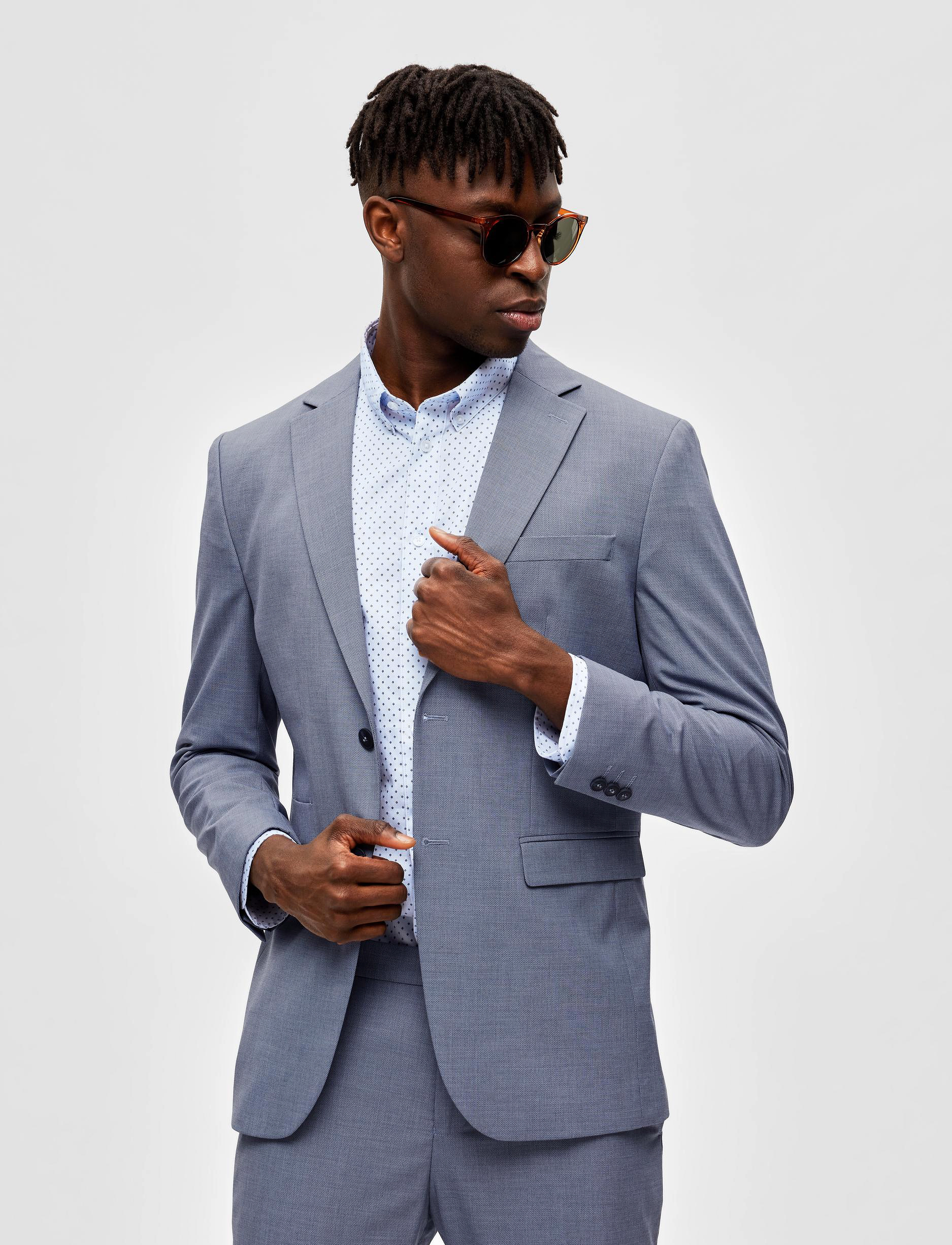 Selected Homme - SLHSLIM-TIMELIAM LT BLU STRUC BLZ FLEX B - light blue - 5