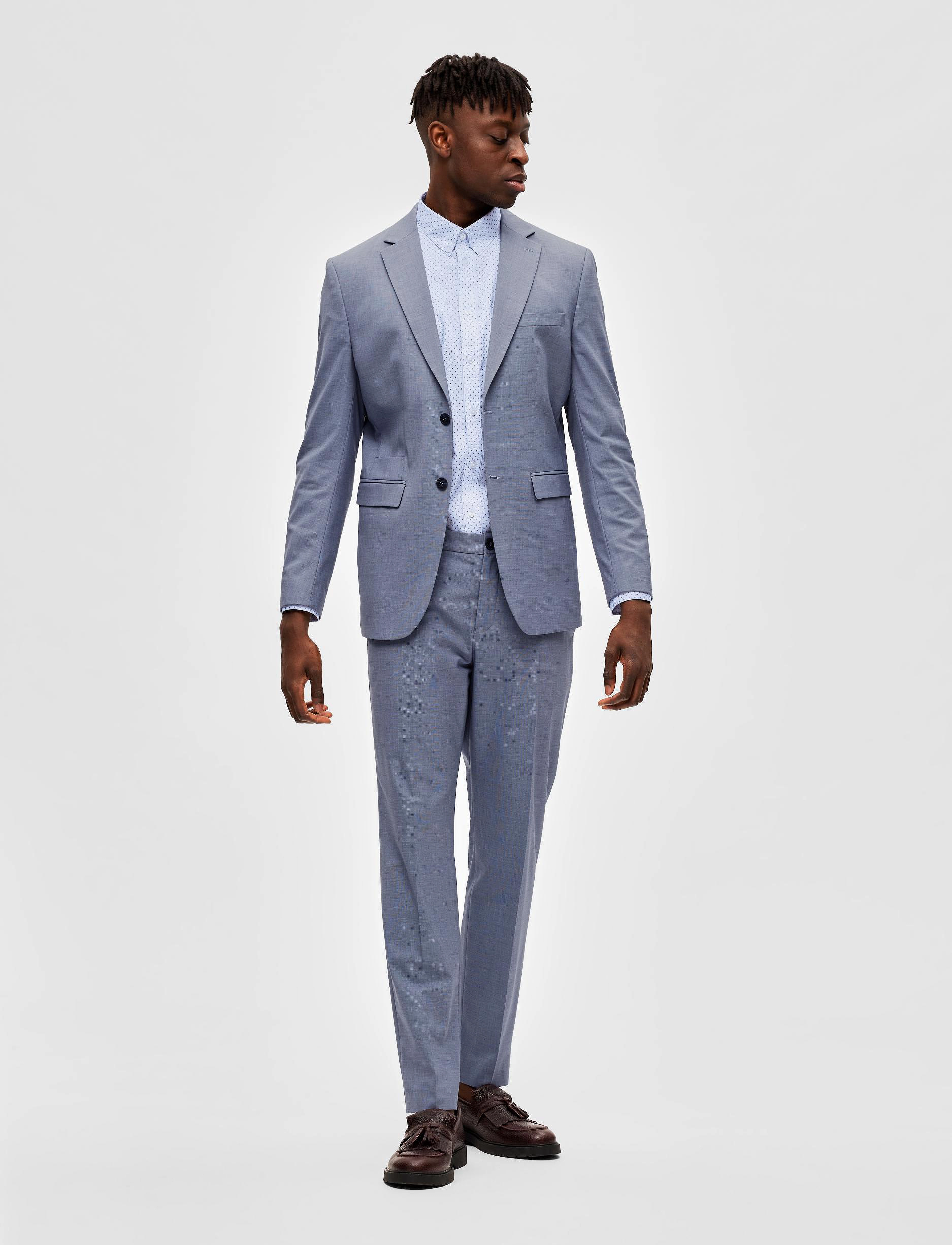 Selected Homme - SLHSLIM-TIMELIAM LT BLU STRUC TRS FLEX B - light blue - 5