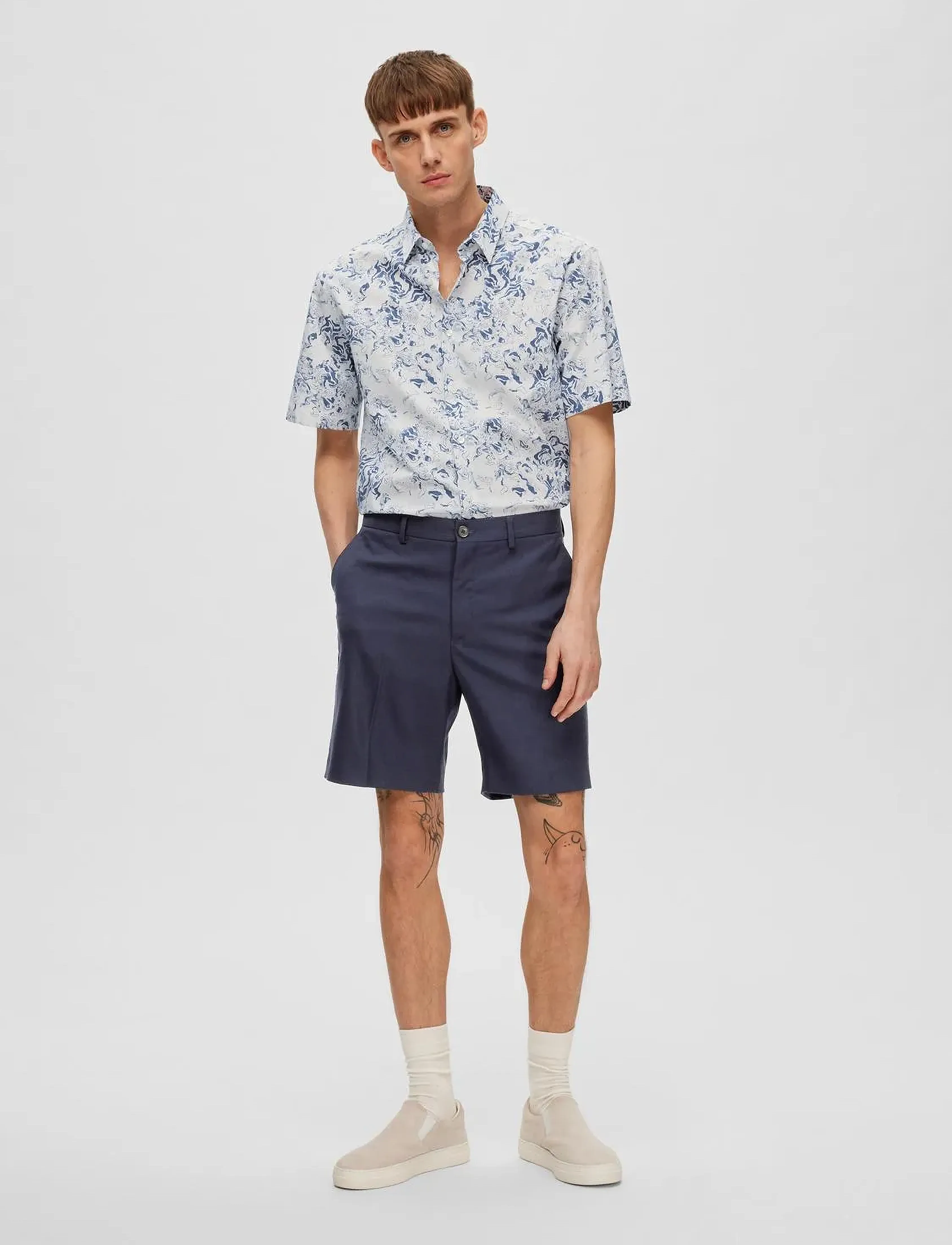 Selected - SLHSLIM-ADAM SHORTS B - laveste priser - dark sapphire - 4