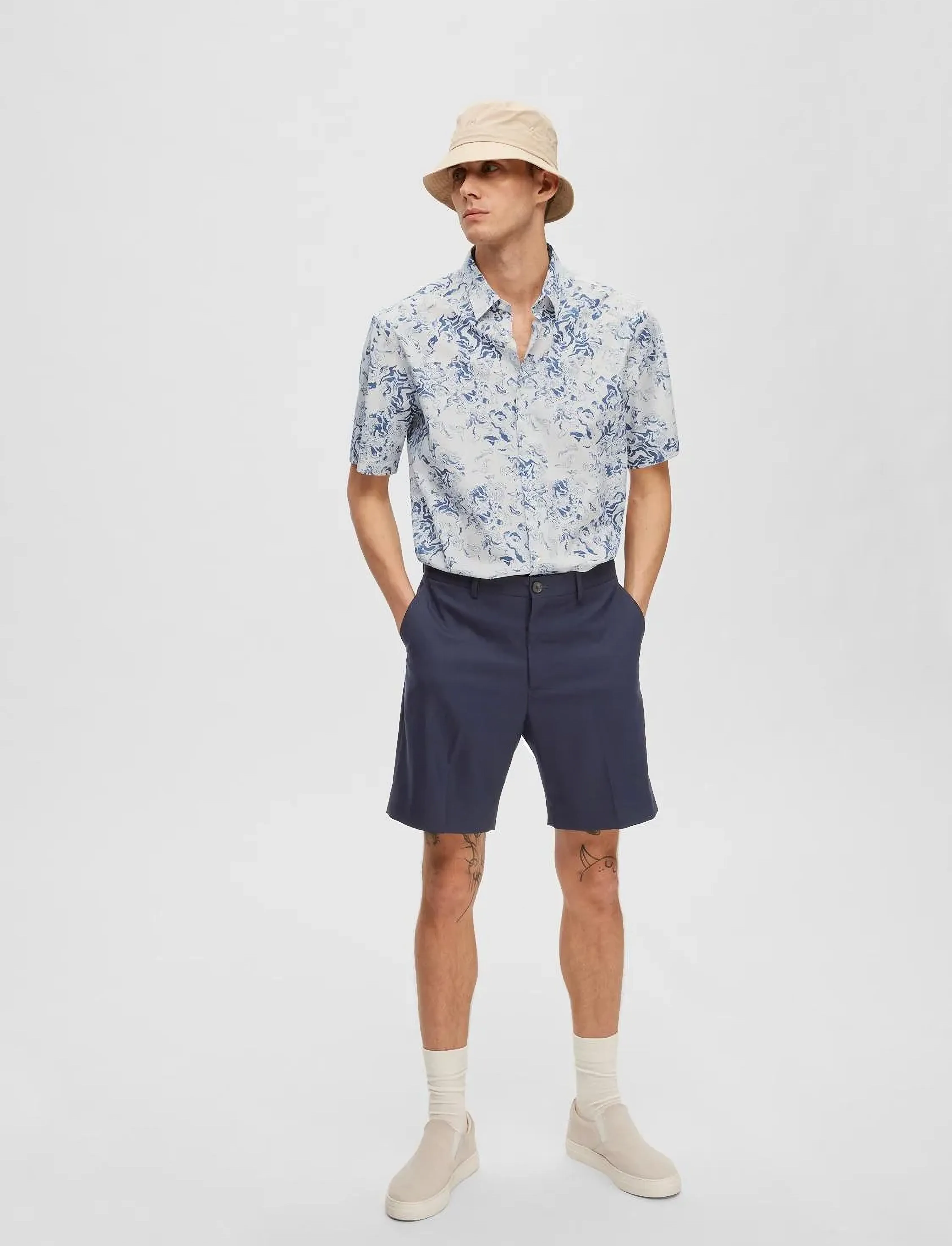 Selected - SLHSLIM-ADAM SHORTS B - laveste priser - dark sapphire - 5