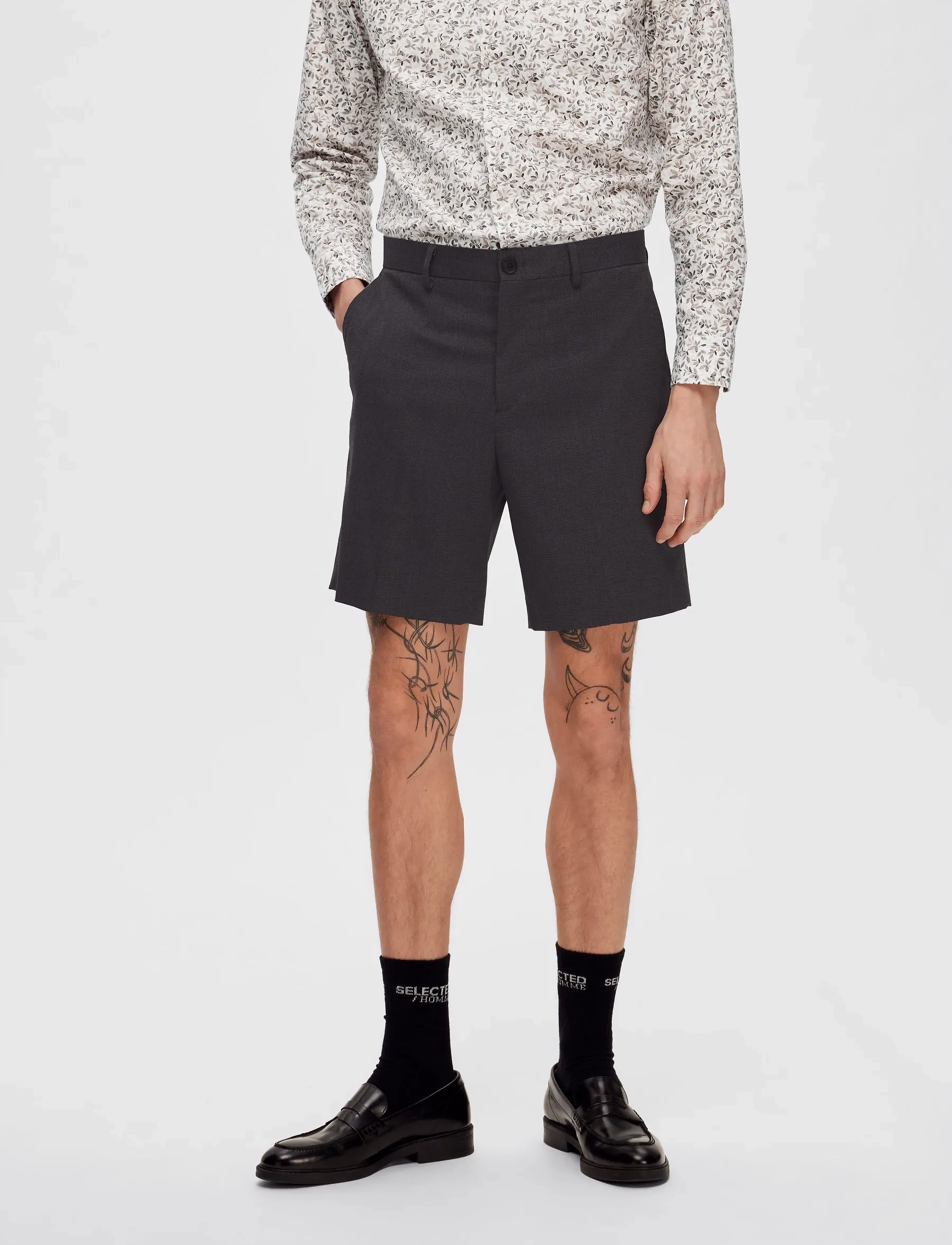 Selected - SLHSLIM-ADAM SHORTS B - laveste priser - medium grey melange - 2