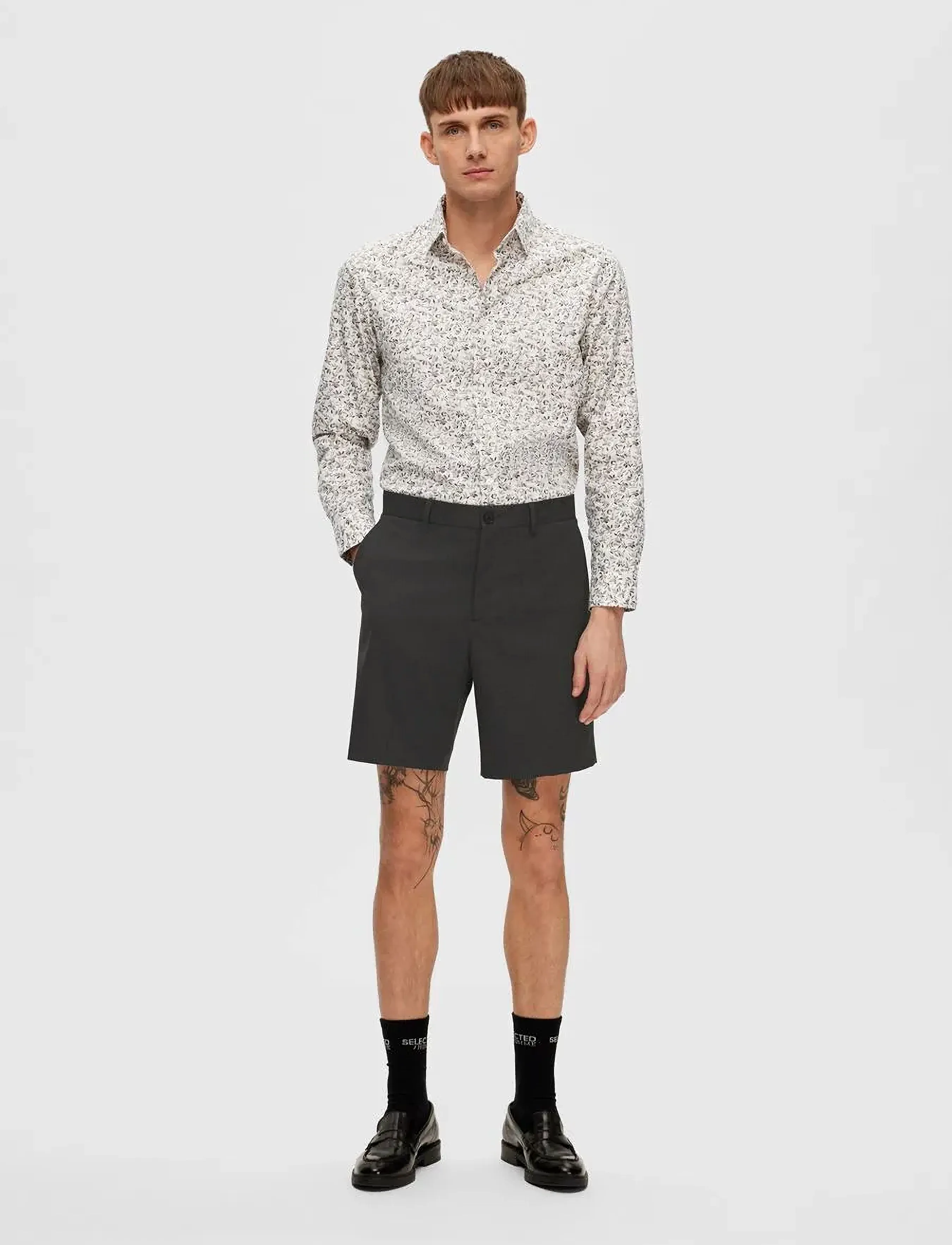 Selected - SLHSLIM-ADAM SHORTS B - laveste priser - medium grey melange - 4