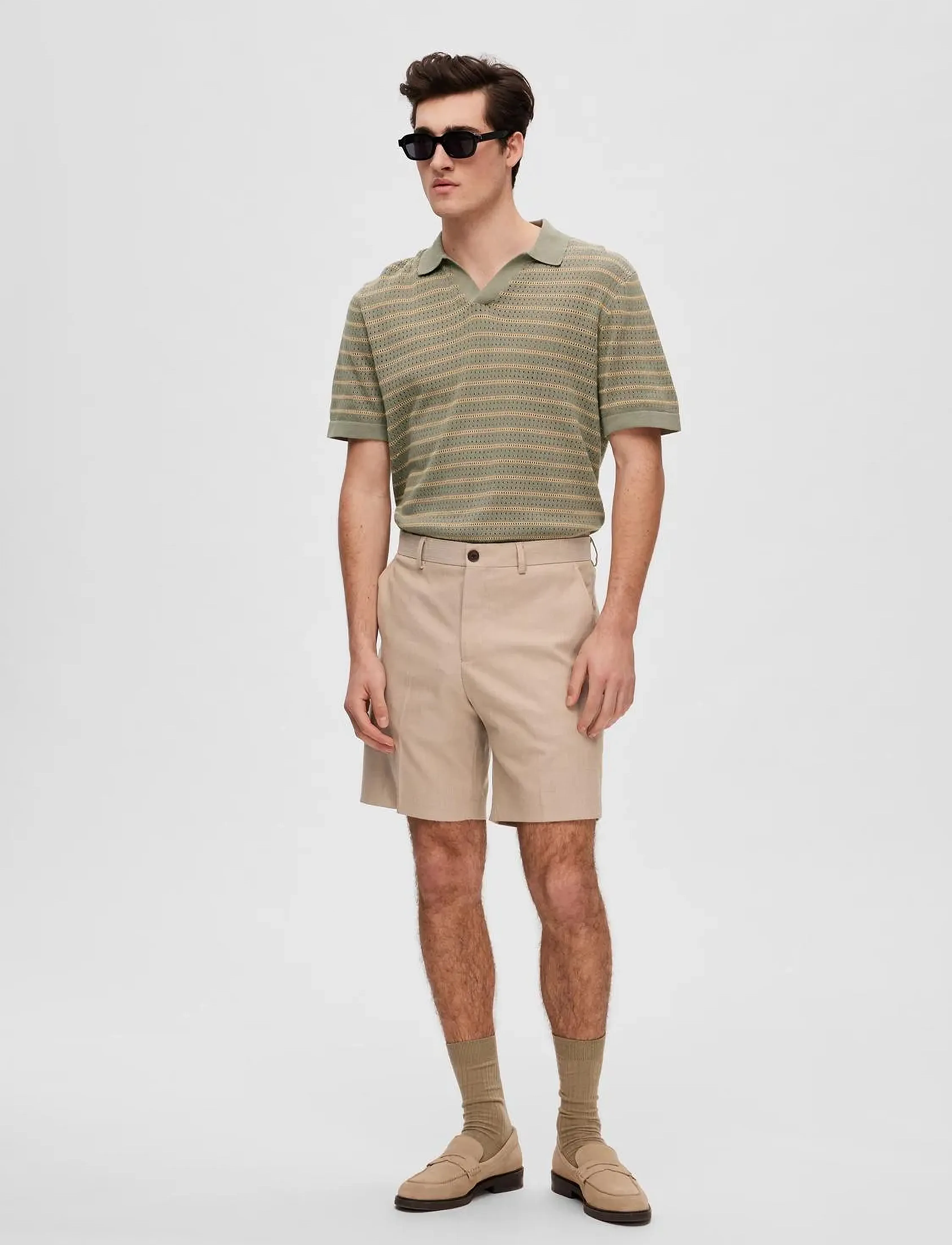 Selected - SLHSLIM-ADAM SHORTS B - laveste priser - sand - 4