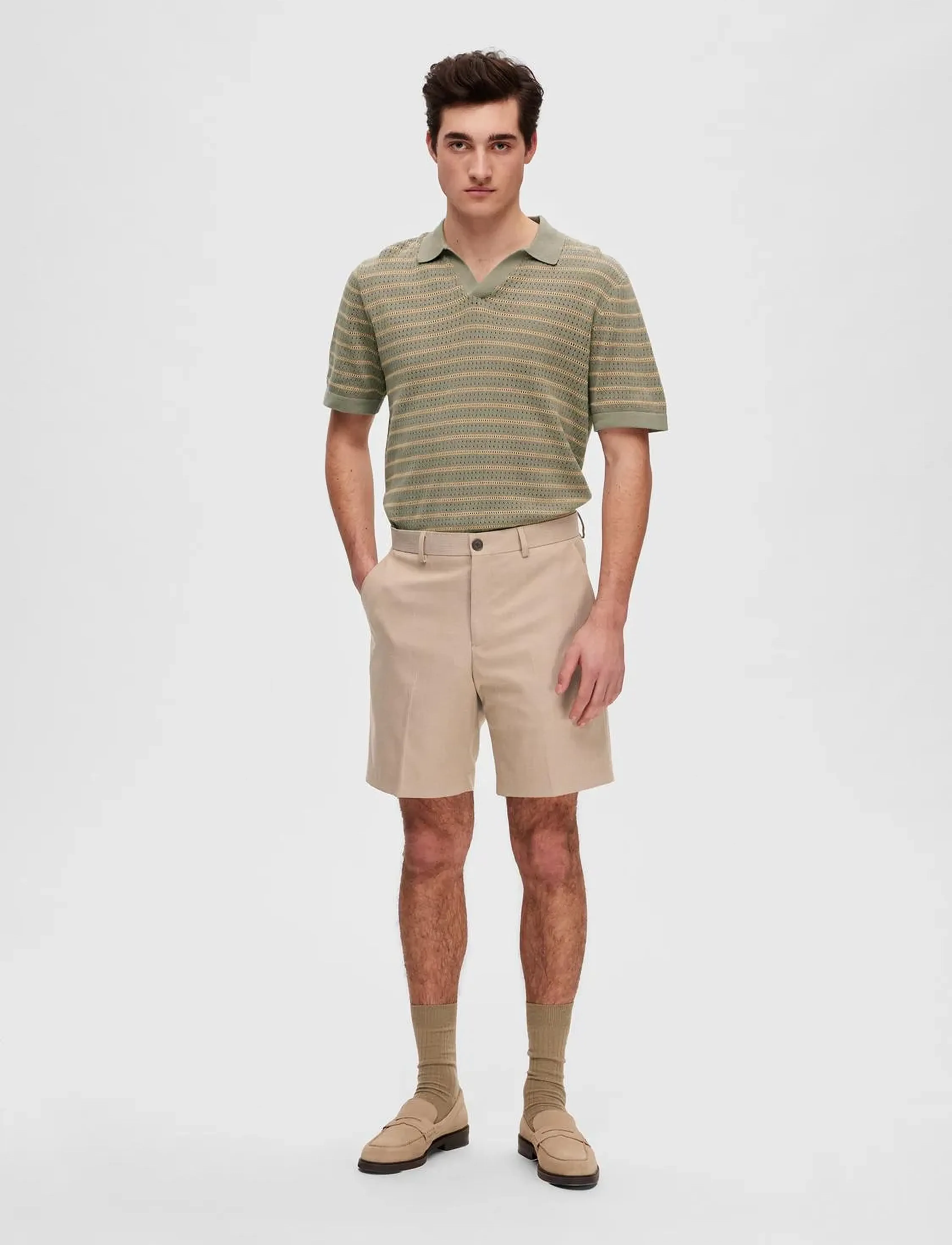 Selected - SLHSLIM-ADAM SHORTS B - laveste priser - sand - 5