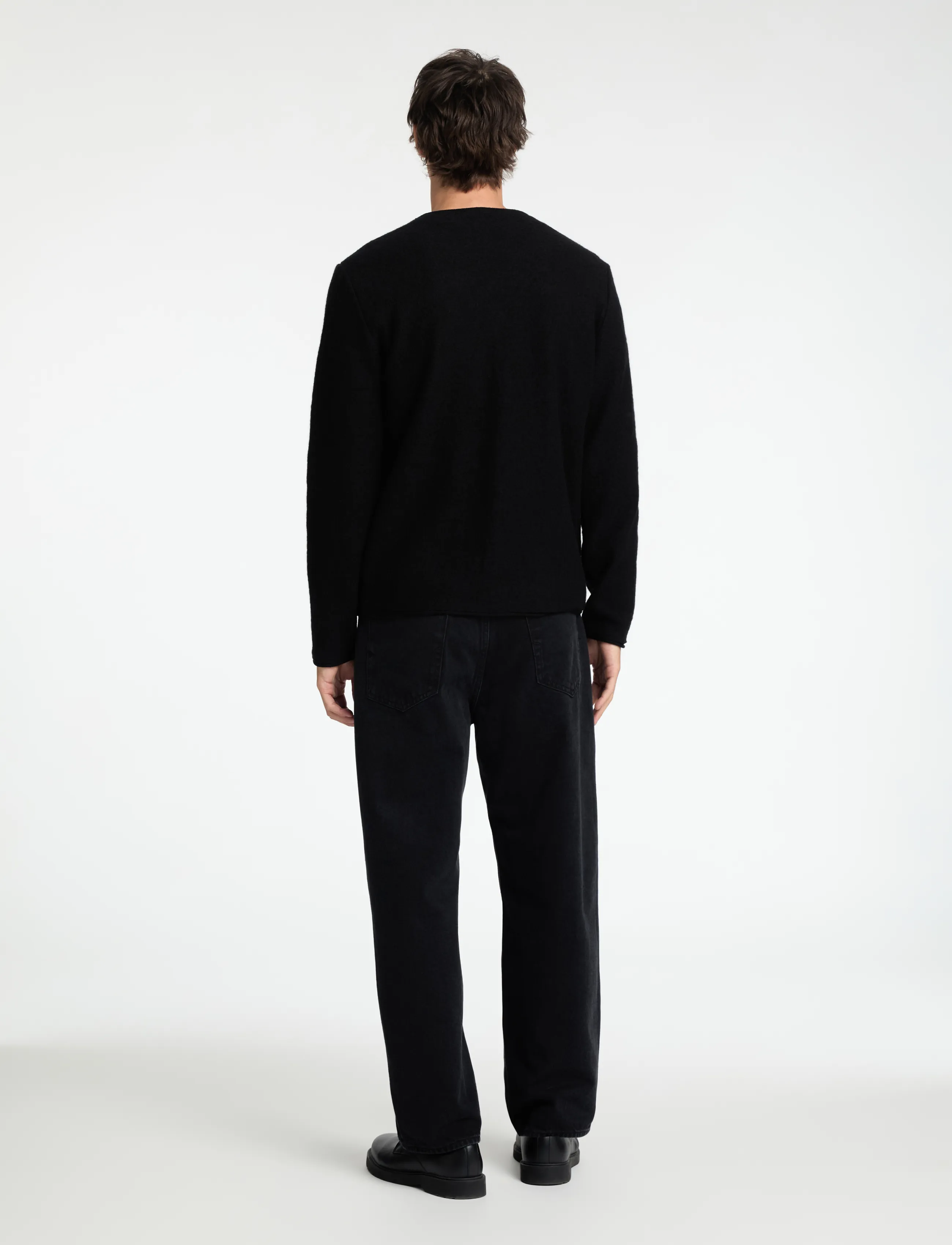 Selected - SLMJIN BOILED WOOL CARDIGAN - cardigans - black - 2
