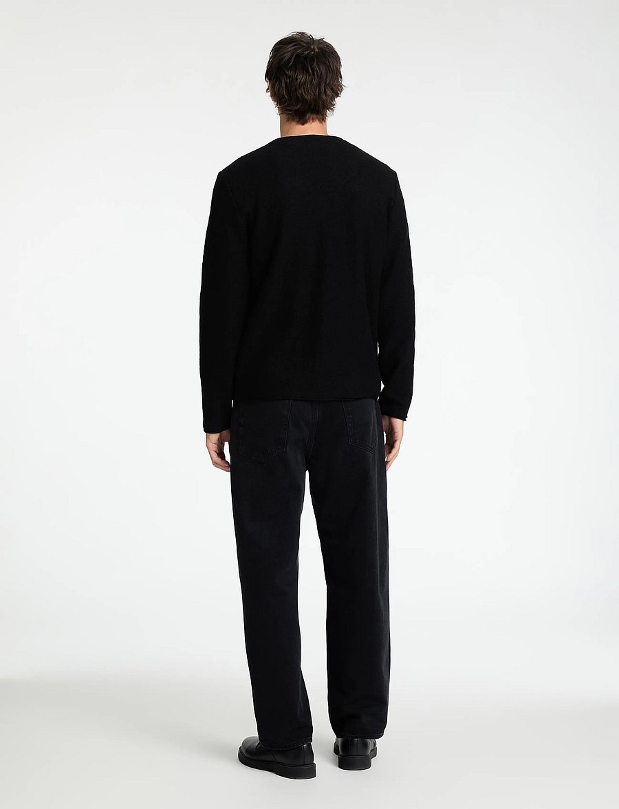 Selected - SLMJIN BOILED WOOL CARDIGAN - cardigans - black - 2