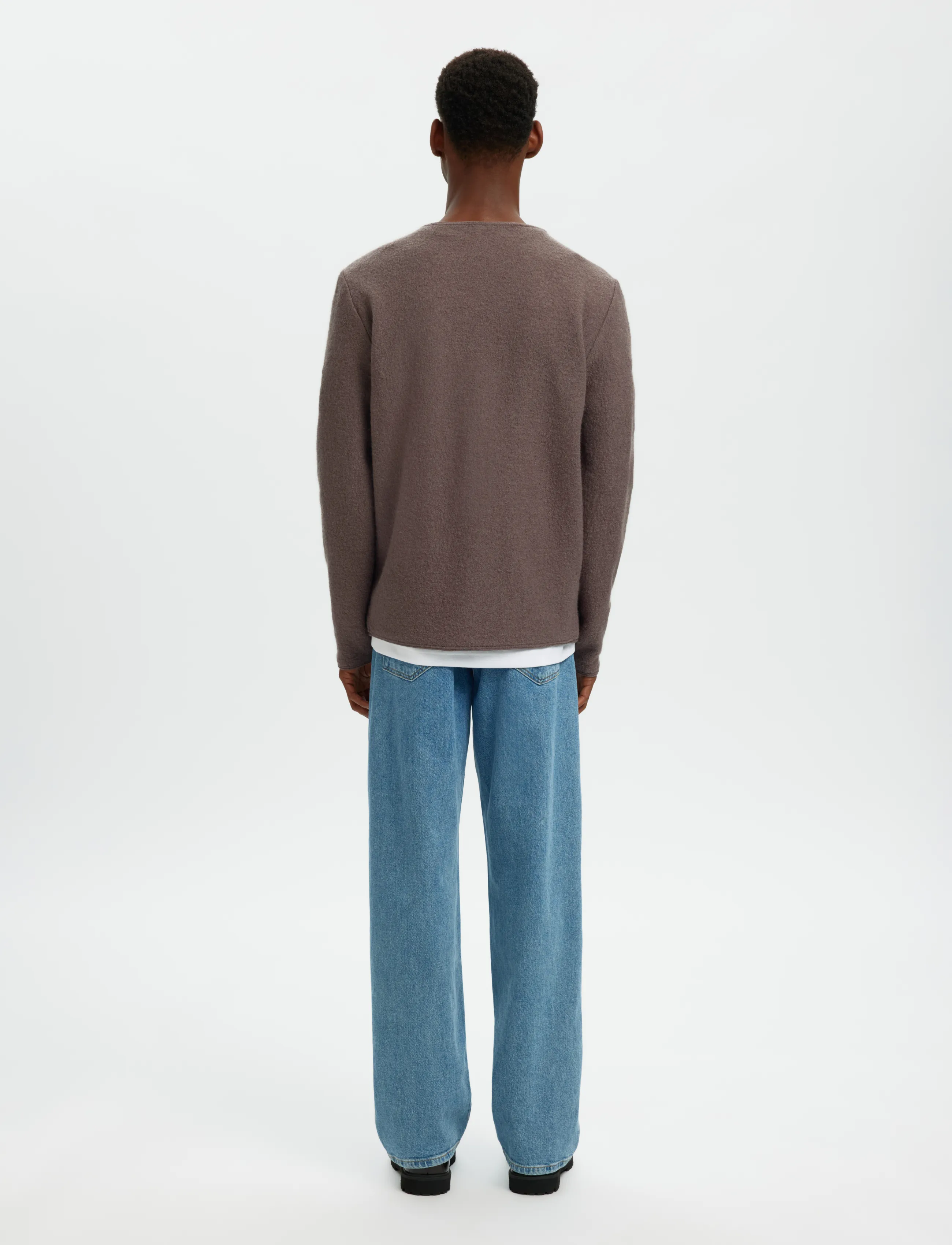 Selected - SLMJIN BOILED WOOL CARDIGAN - koftor - morel - 2