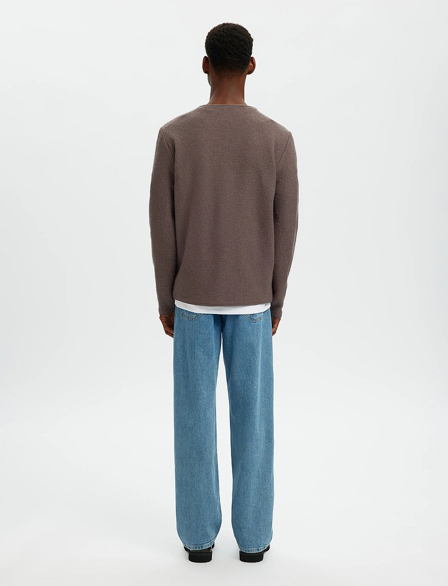 Selected - SLMJIN BOILED WOOL CARDIGAN - strickjacken - morel - 2