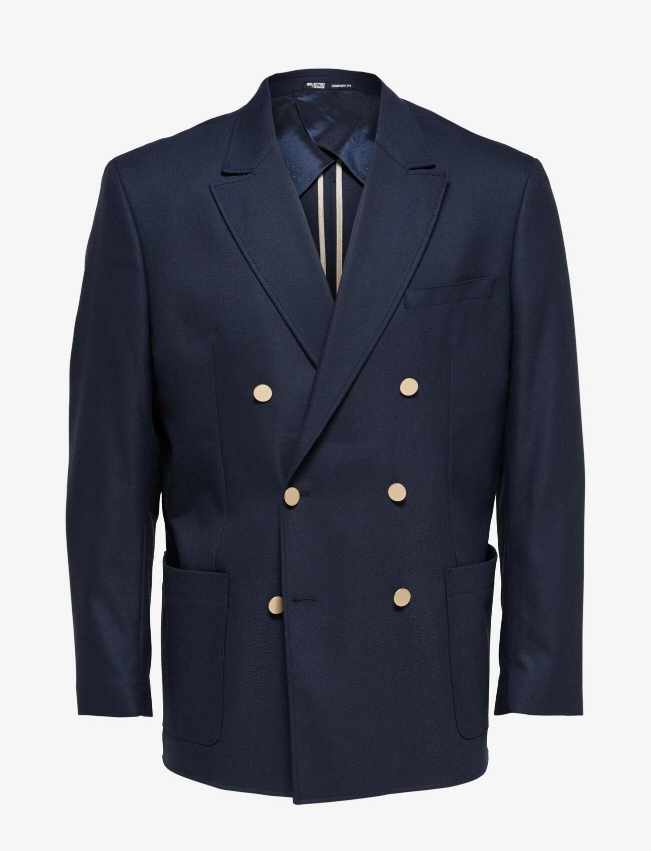 SLHCOMFORT-BARRY STRUC WOOL DB BLZ B - SKY CAPTAIN