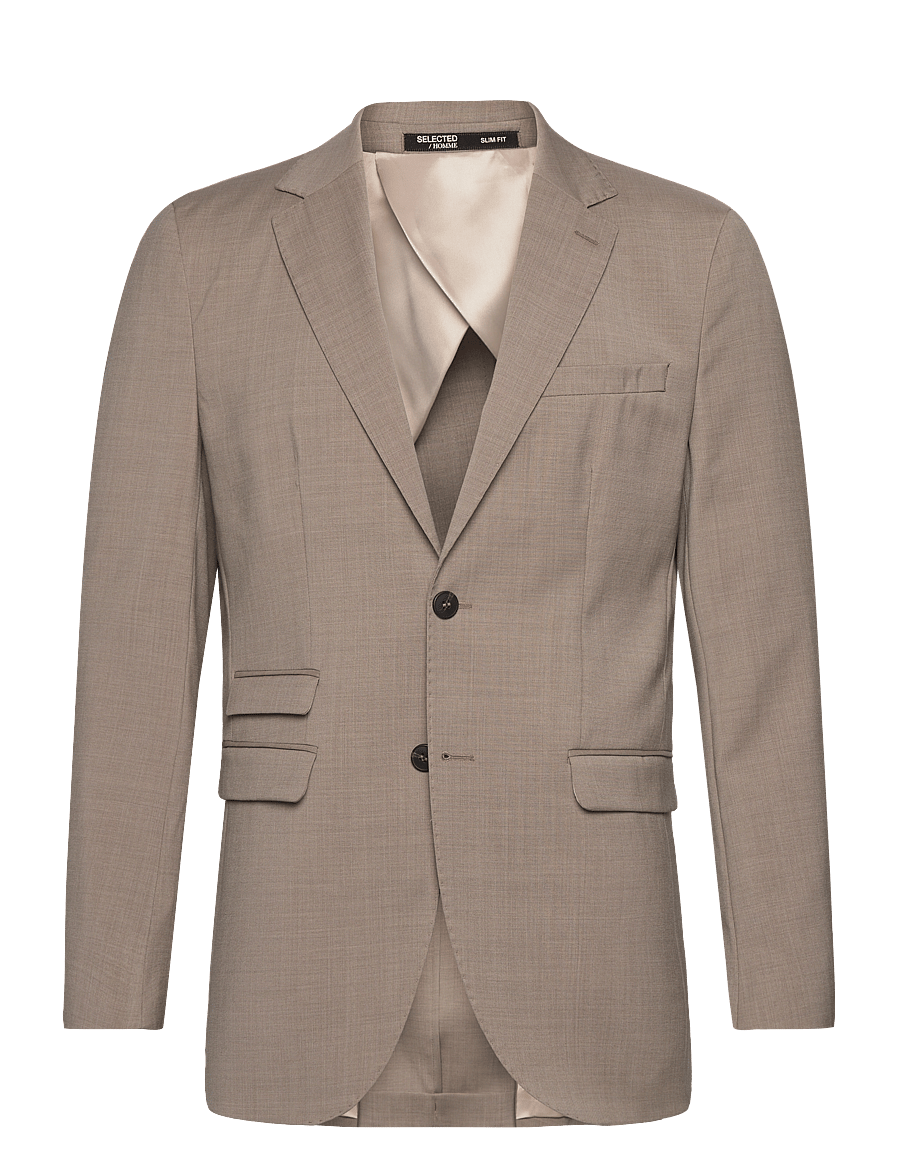 Selected - SLHSLIM-MYLOELTON WOOL BLZ NOOS - enkeltradede blazere - sand - 0
