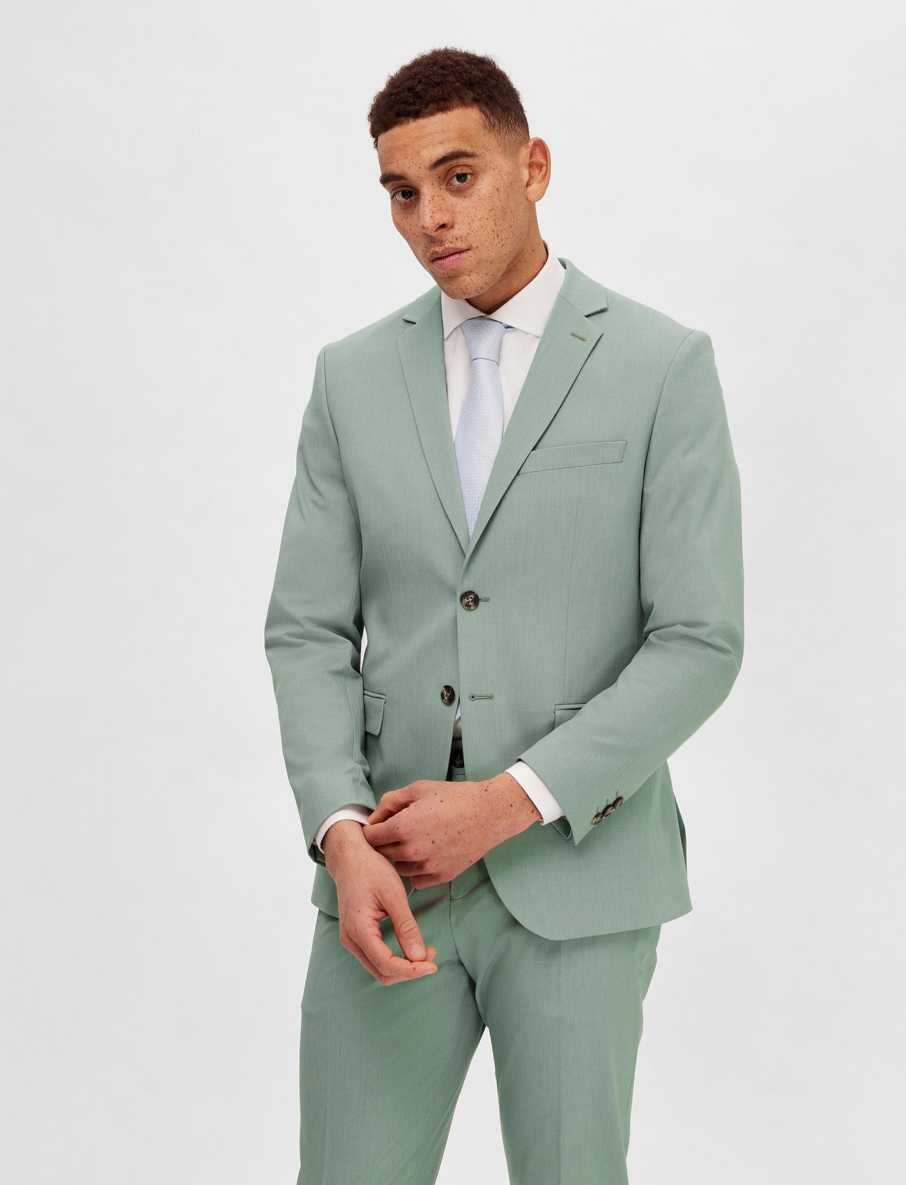 Selected Homme - SLHSLIM-LIAM BLZ FLEX B - double breasted blazers - granite green - 1