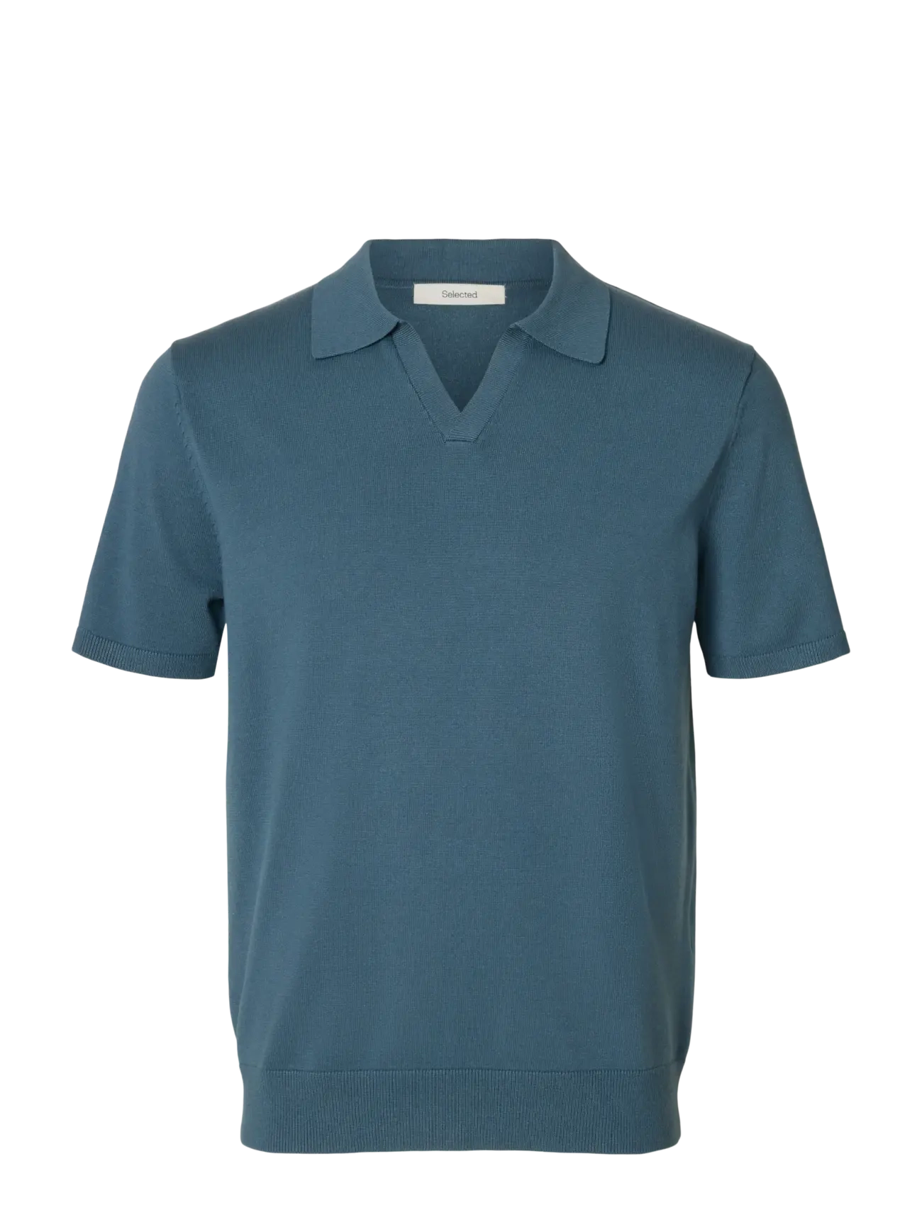 Selected SLHTELLER SS KNIT POLO NOOS - Tøj - BLUE MIRAGE / blue