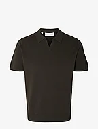 SLHTELLER SS KNIT POLO - CHOCOLATE TORTE