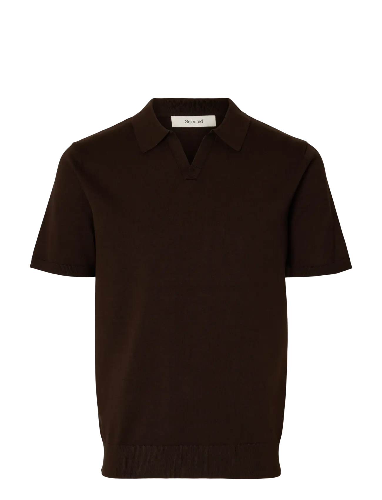 Selected SLHTELLER SS KNIT POLO NOOS - Strik - DELICIOSO / black