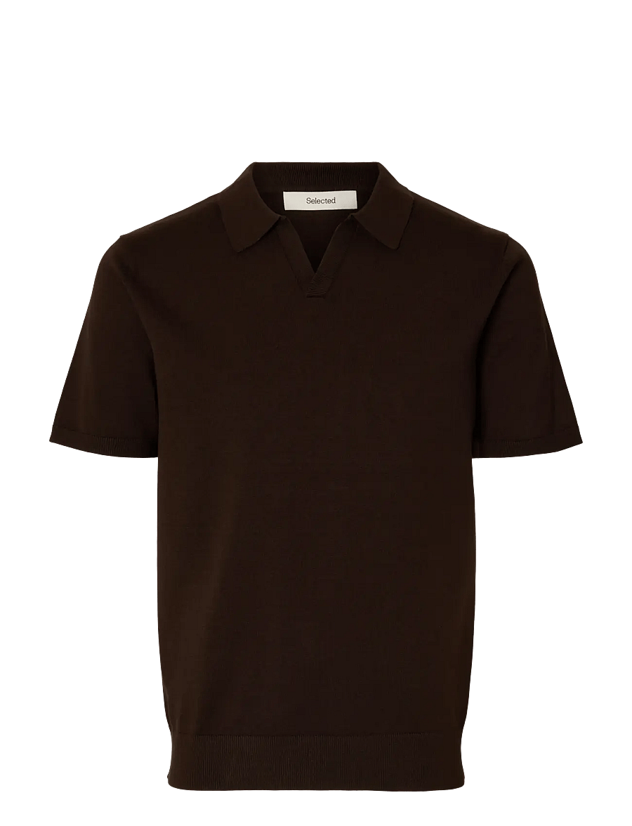 Selected - SLHTELLER SS KNIT POLO NOOS - polostrik - delicioso - 1