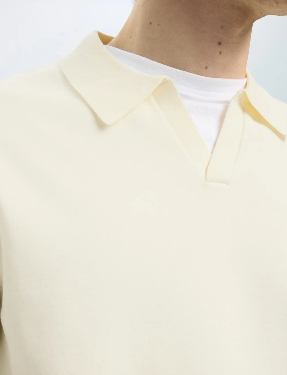 Selected - SLHTELLER SS KNIT POLO NOOS - stickade pikéer - egret - 5