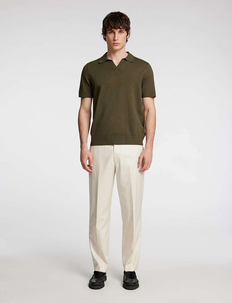 Selected - SLHTELLER SS KNIT POLO NOOS - gestrickte polohemden - kalamata - 0