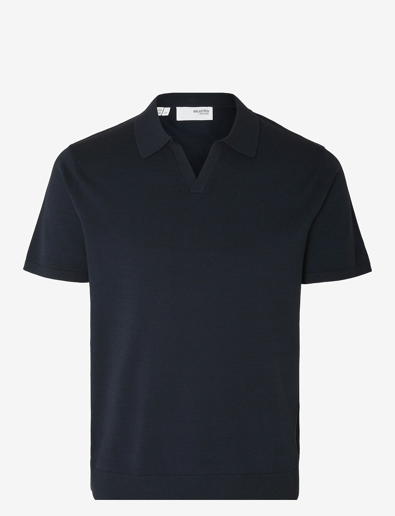 Selected - SLHTELLER SS KNIT POLO NOOS - gestrickte polohemden - sky captain - 1