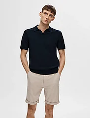 Selected Homme - SLHTELLER SS KNIT POLO - perusneuleet - sky captain - 1