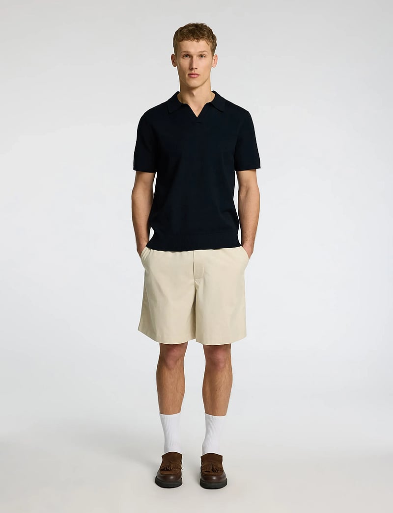 Selected - SLHTELLER SS KNIT POLO NOOS - neulotut poolot - sky captain - 3