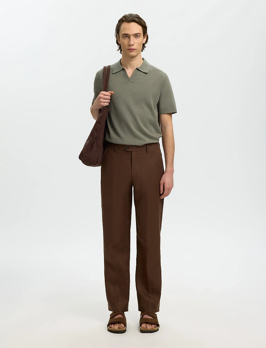 Selected - SLHTELLER SS KNIT POLO NOOS - polostrik - vetiver - 3