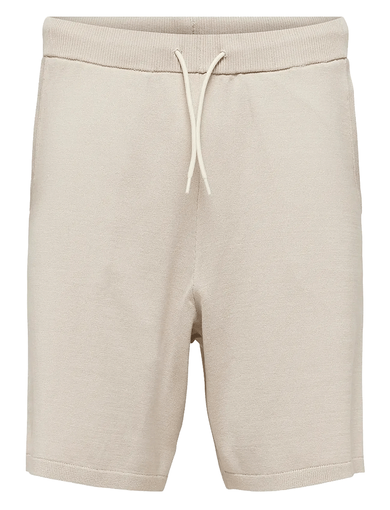 Selected - SLHTELLER KNIT SHORTS - sweatshorts - oatmeal - 0