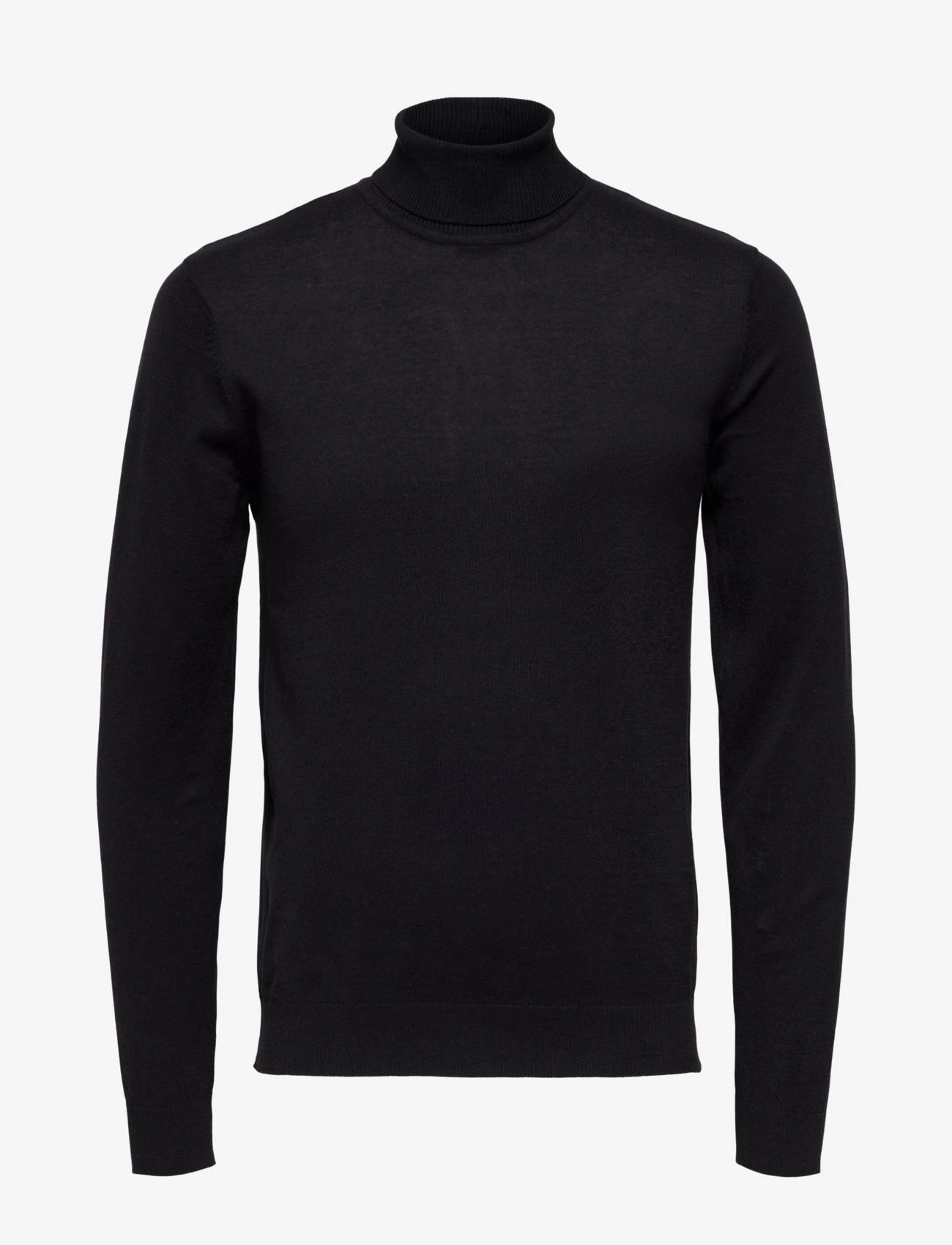 Selected Homme - SLHREG-JONES KNIT PLAIN ROLL NECK O - black - 0