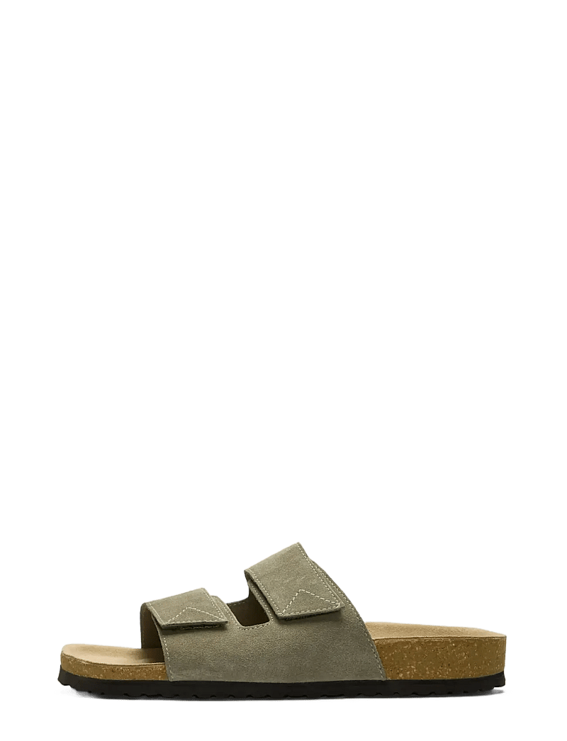 Selected - SLMBASTIAN SUEDE STRAP SLIDER - nach anlass kaufen - deep lichen green - 0
