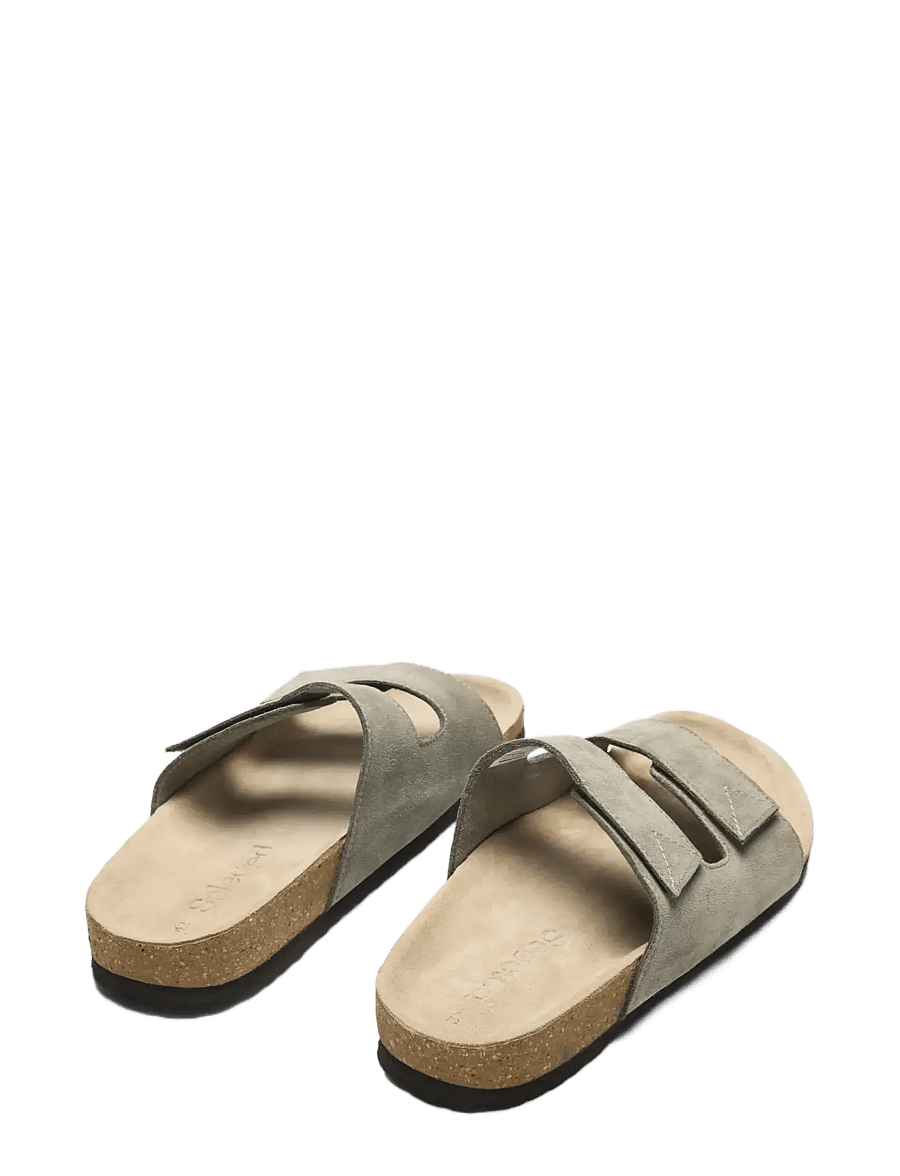 Selected - SLHBASTIAN SUEDE STRAP SLIDER B - nach anlass kaufen - deep lichen green - 1