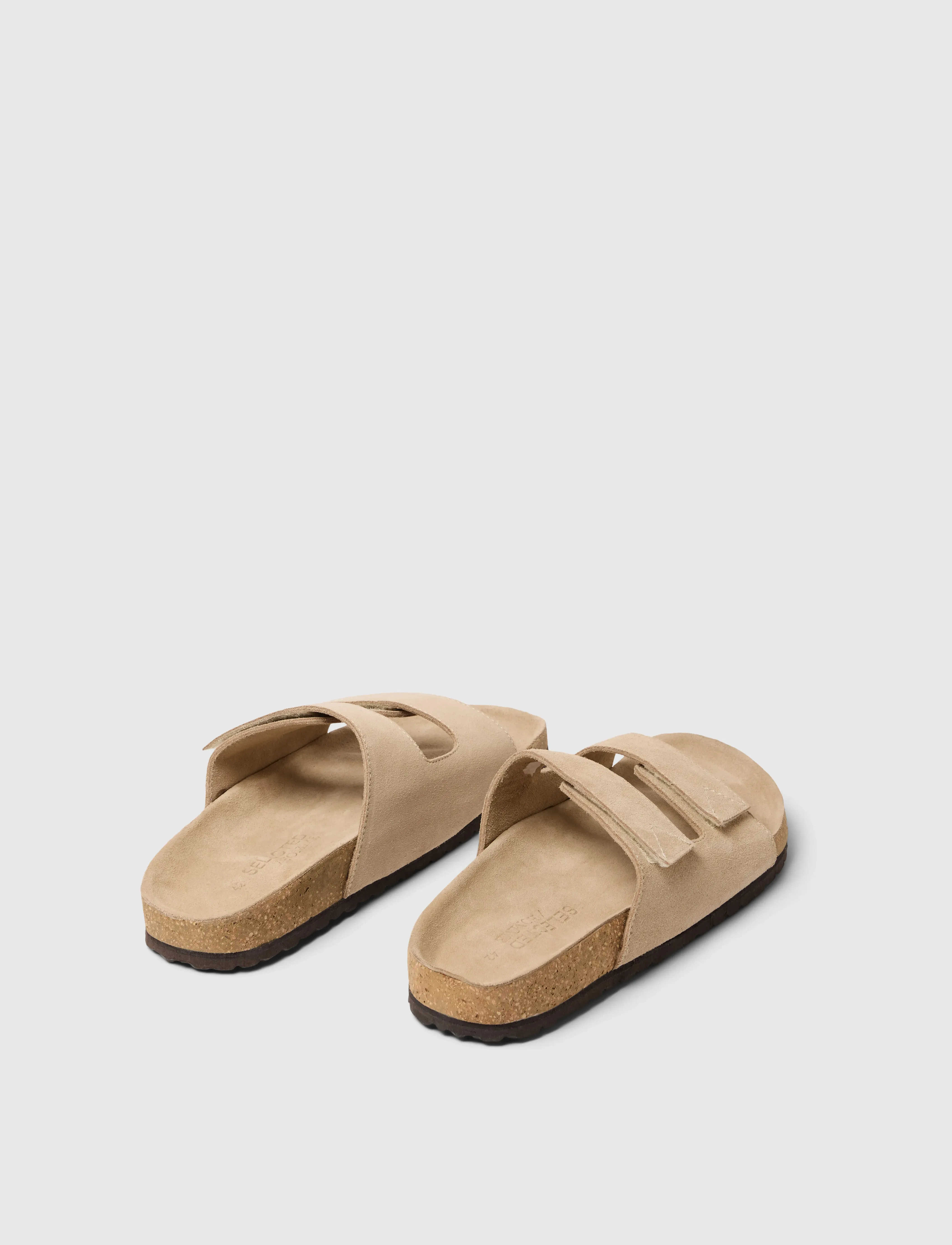 Selected Slhbastian Suede Strap Slider B, 40, Summer Schuhe, Beige - Sandals, Männerswear