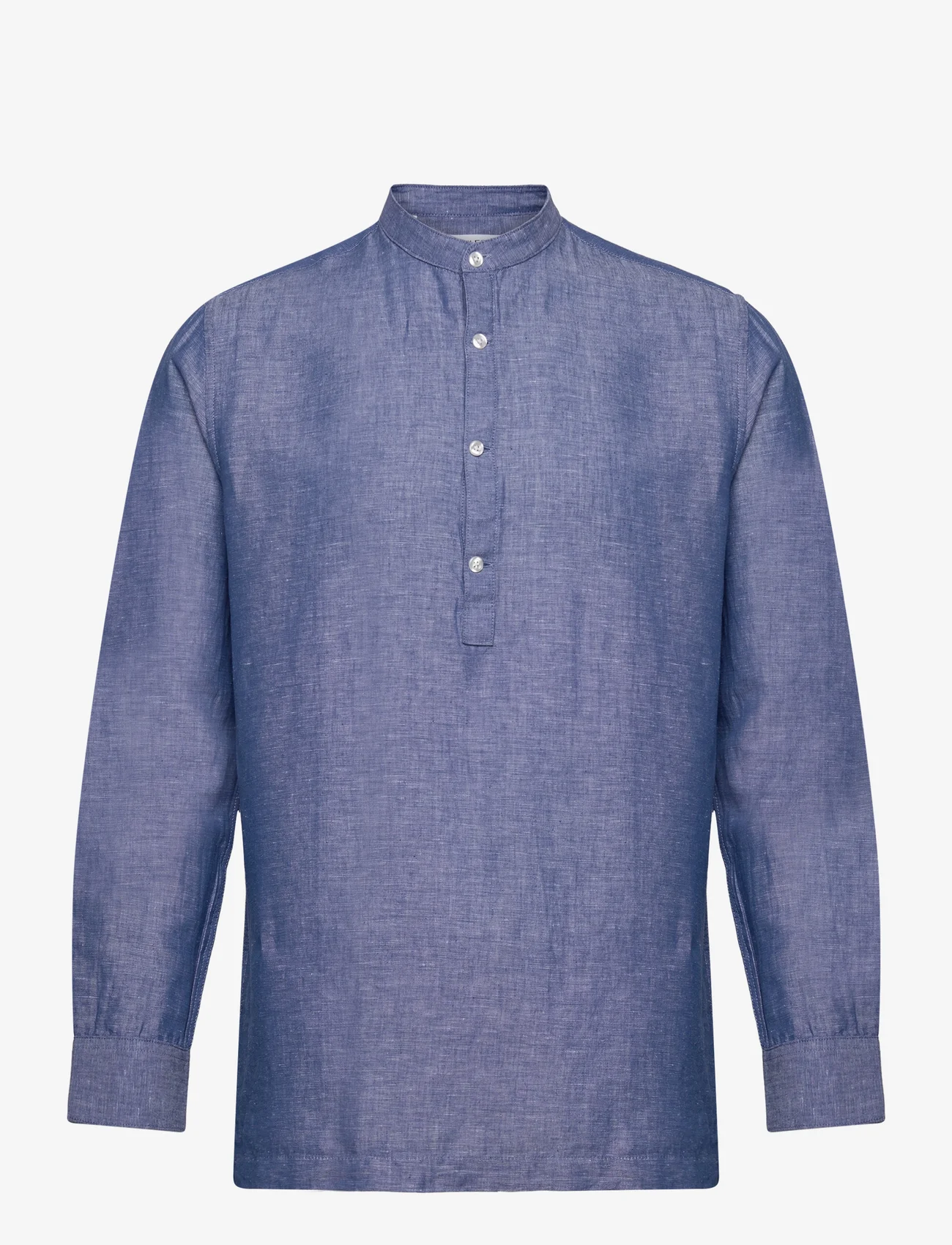 Selected Homme - SLHREGRICK-LINEN SHIRT LS TUNICA  W - linneskjortor - medium blue denim - 0