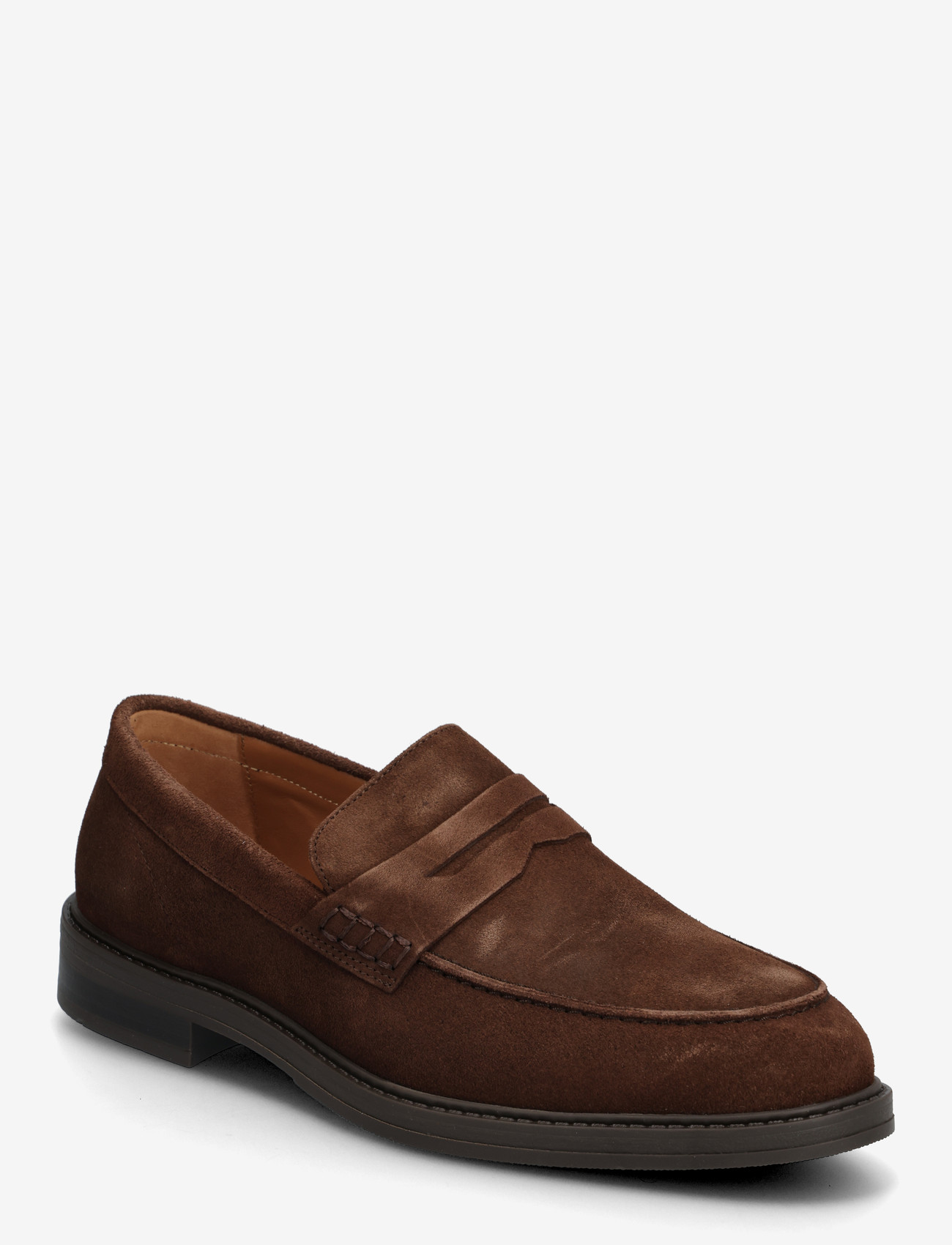 Selected - SLMBLAKE SUEDE PENNY LOAFER - shoppa efter stil - chocolate brown - 0