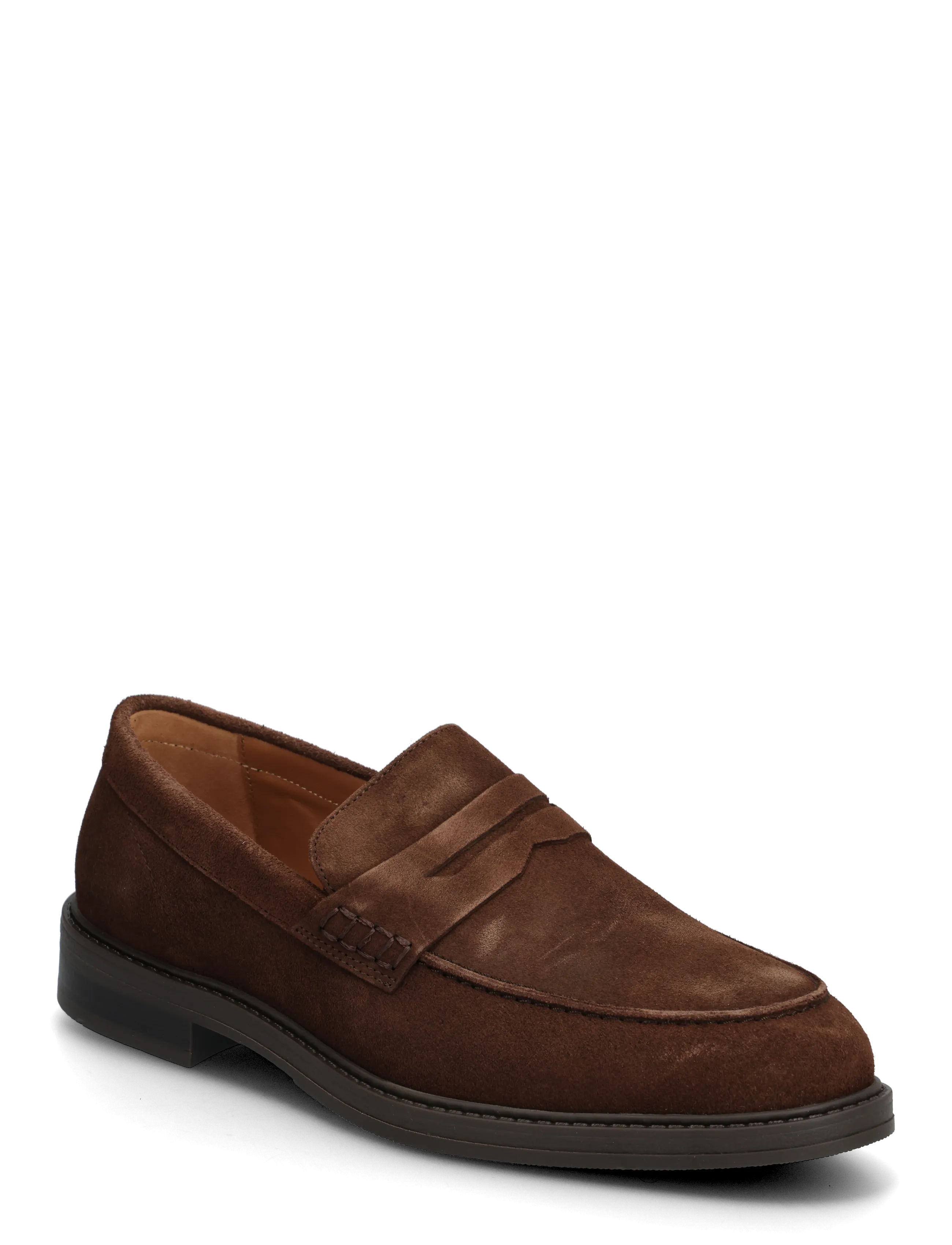 Selected SLMBLAKE SUEDE PENNY LOAFER - Sommerschuhe - CHOCOLATE BROWN / brown