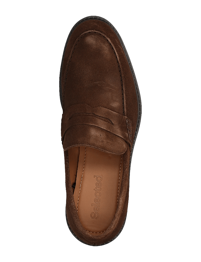 Selected - SLMBLAKE SUEDE PENNY LOAFER - shoppa efter stil - chocolate brown - 3