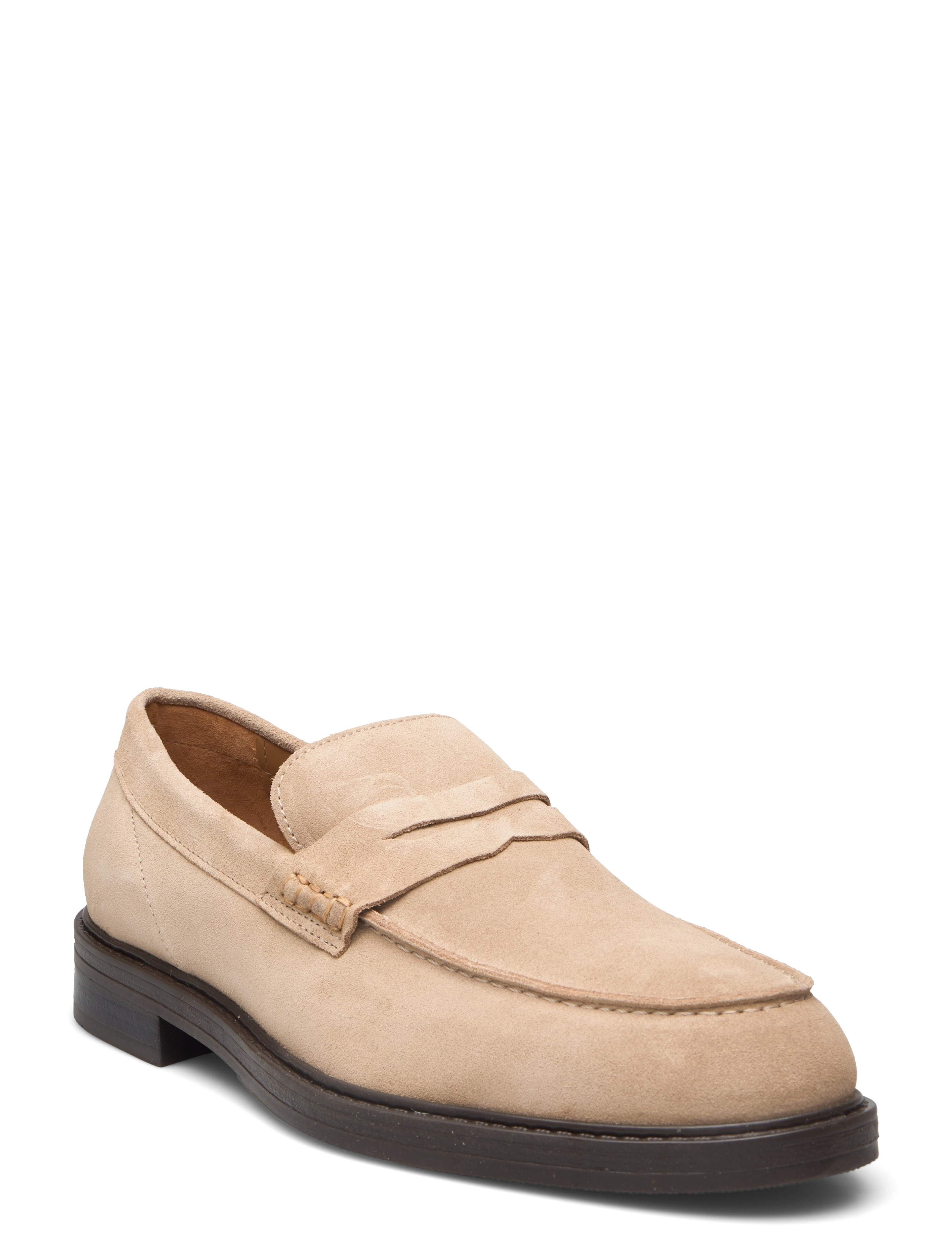 Selected SLMBLAKE SUEDE PENNY LOAFER - Sommerschuhe - SAND / beige