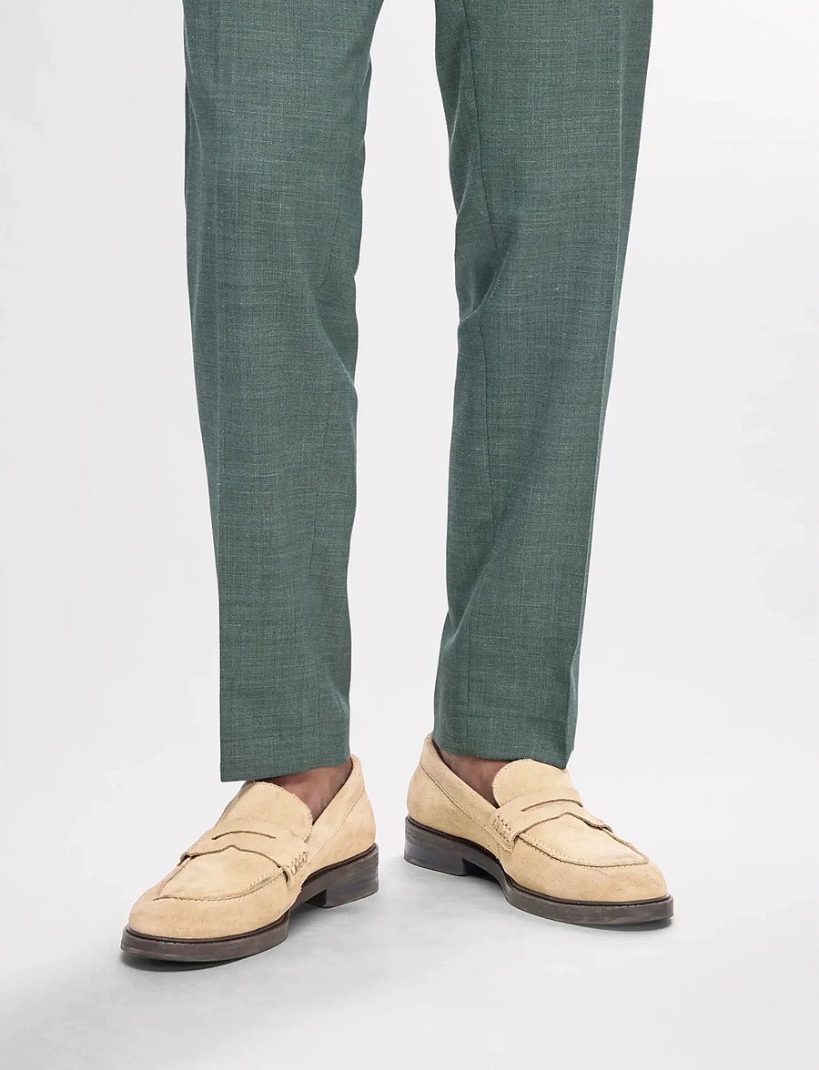 Selected - SLMBLAKE SUEDE PENNY LOAFER - nach anlass kaufen - sand - 0