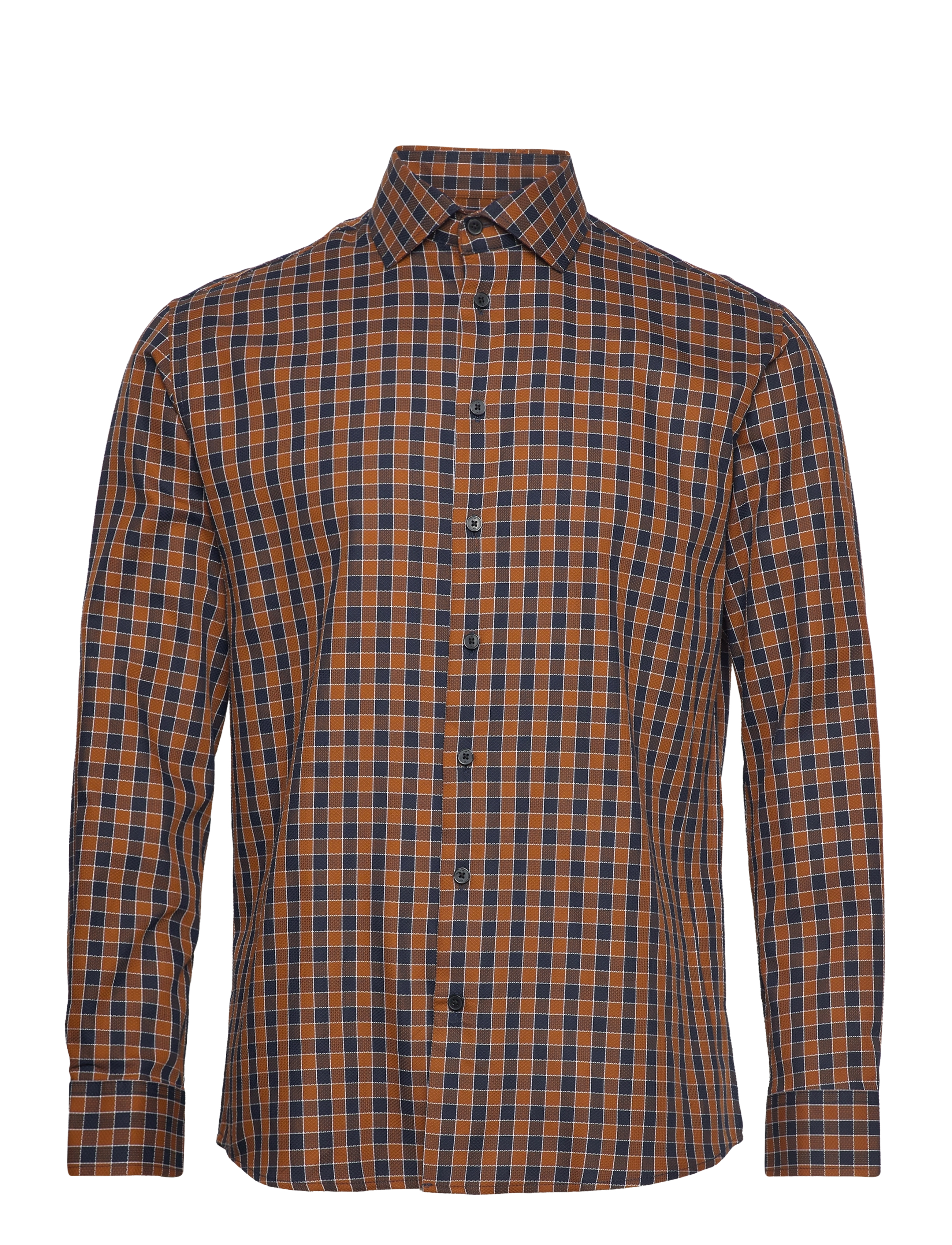 SELECTED Slhregtimor Shirt Ls Cut Away Check Ex Braun - S - Herren