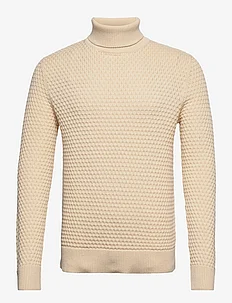 SLHREMY LS KNIT ALL STU ROLL NECK W CAMP, Selected Homme