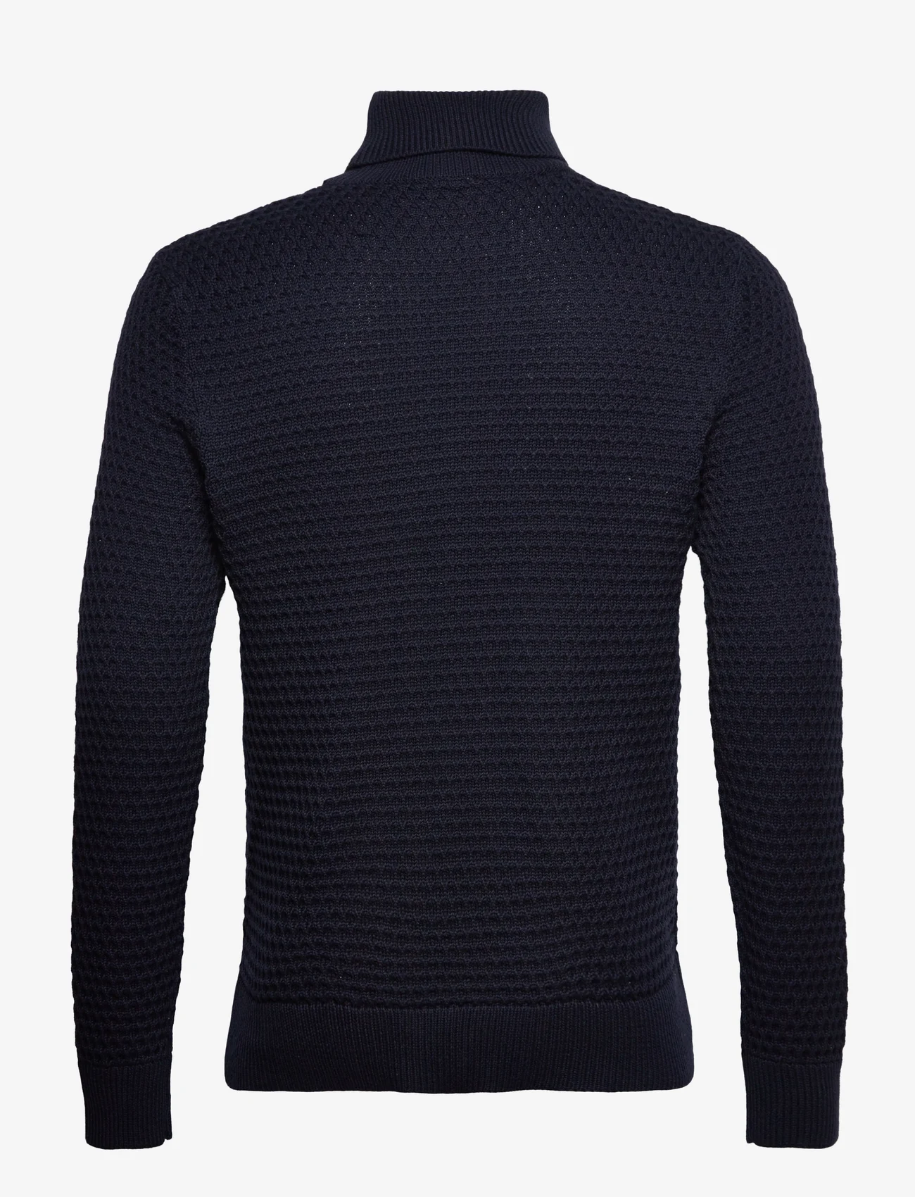 Selected Homme - SLHREMY LS KNIT ALL STU ROLL NECK W CAMP - tavalised kudumid - dark sapphire - 1