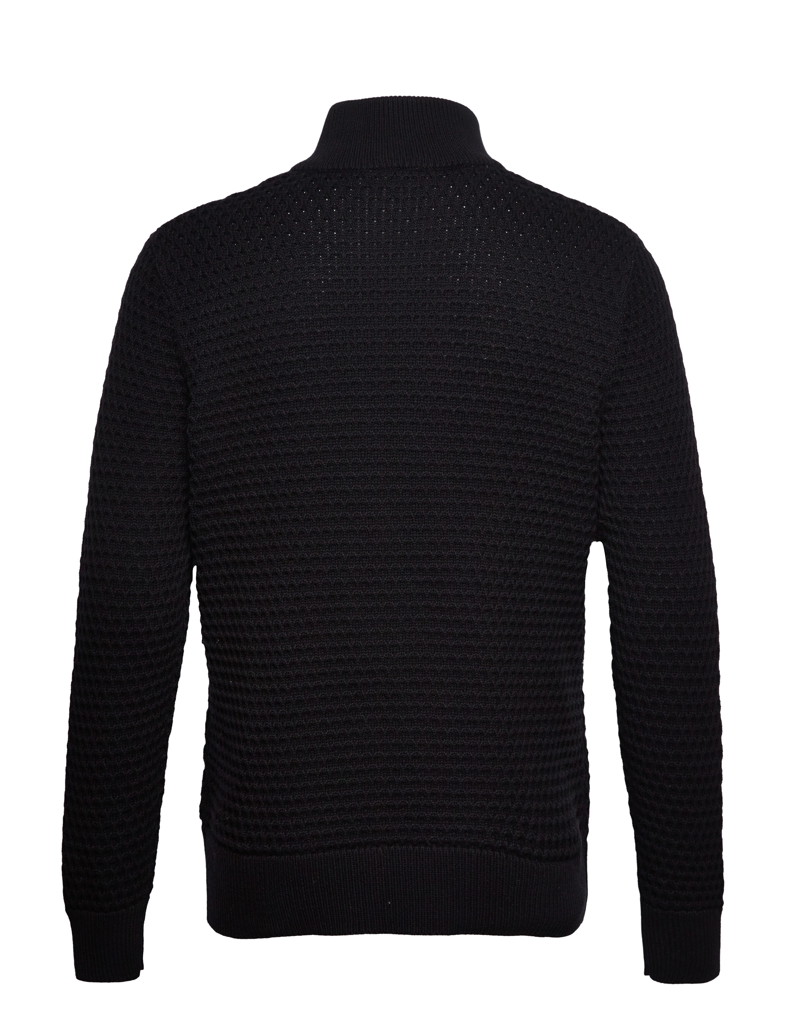 Selected Homme - SLHREMY LS KNIT ALL STU HALF ZIP W CAMP - black - 1