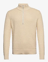 Selected Homme - SLHREMY LS KNIT ALL STU HALF ZIP W CAMP - perusneuleet - cloud cream - 0