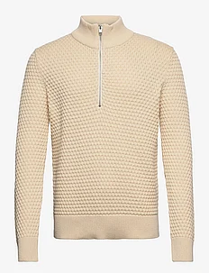 SLHREMY LS KNIT ALL STU HALF ZIP W CAMP, Selected Homme