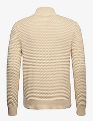Selected Homme - SLHREMY LS KNIT ALL STU HALF ZIP W CAMP - basic knitwear - cloud cream - 1